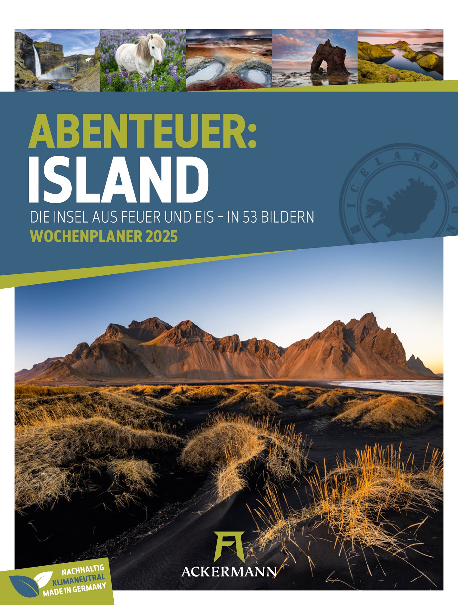Ackermann Calendar Iceland 2025 - Weekly Planner - Cover Page