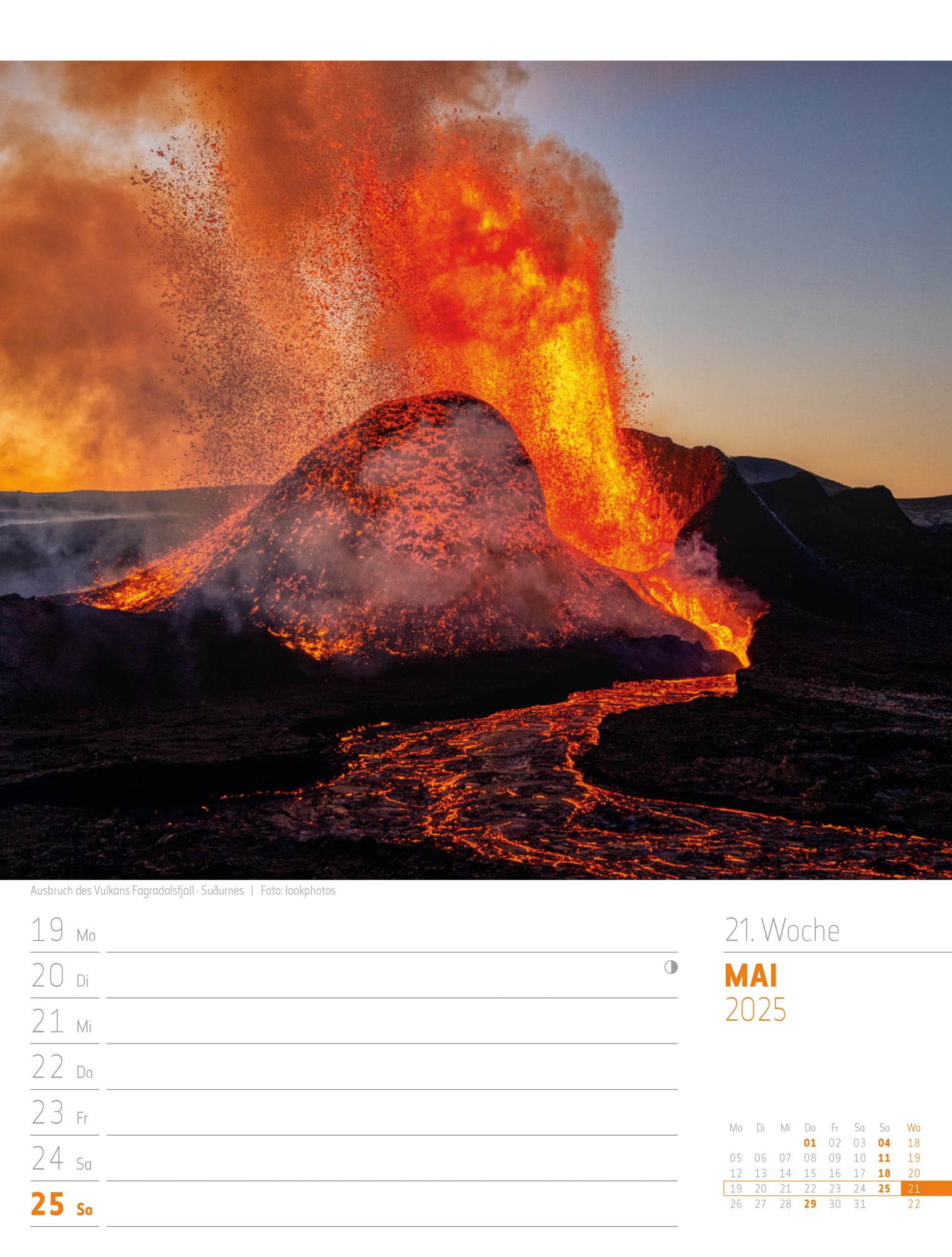 Ackermann Calendar Iceland 2025 - Weekly Planner - Inside View 24