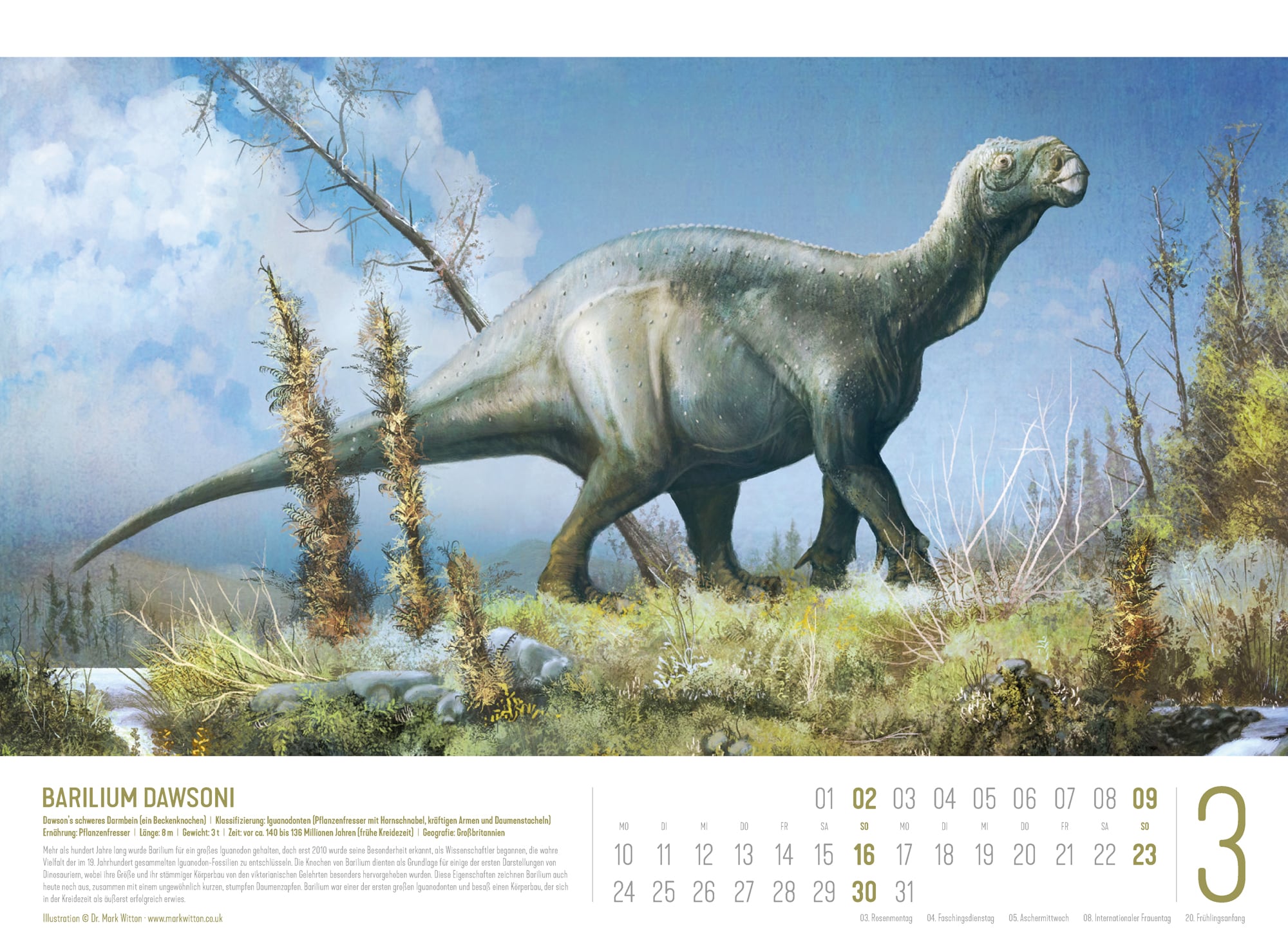 Ackermann Kalender Dinosaurier 2025 - Innenansicht 03