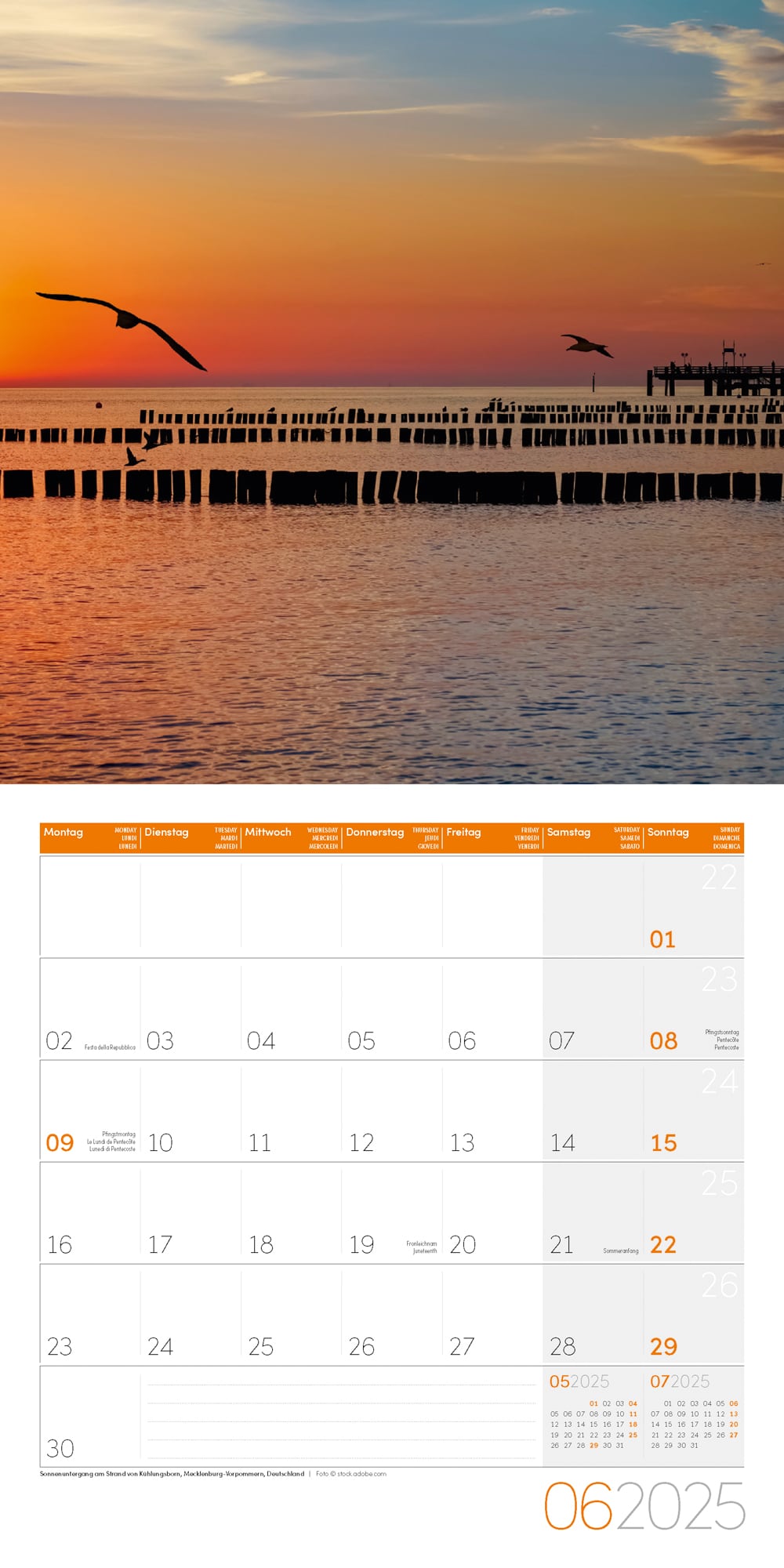 Art12 Collection Kalender Am Meer 2025 - 30x30 - Innenansicht 06