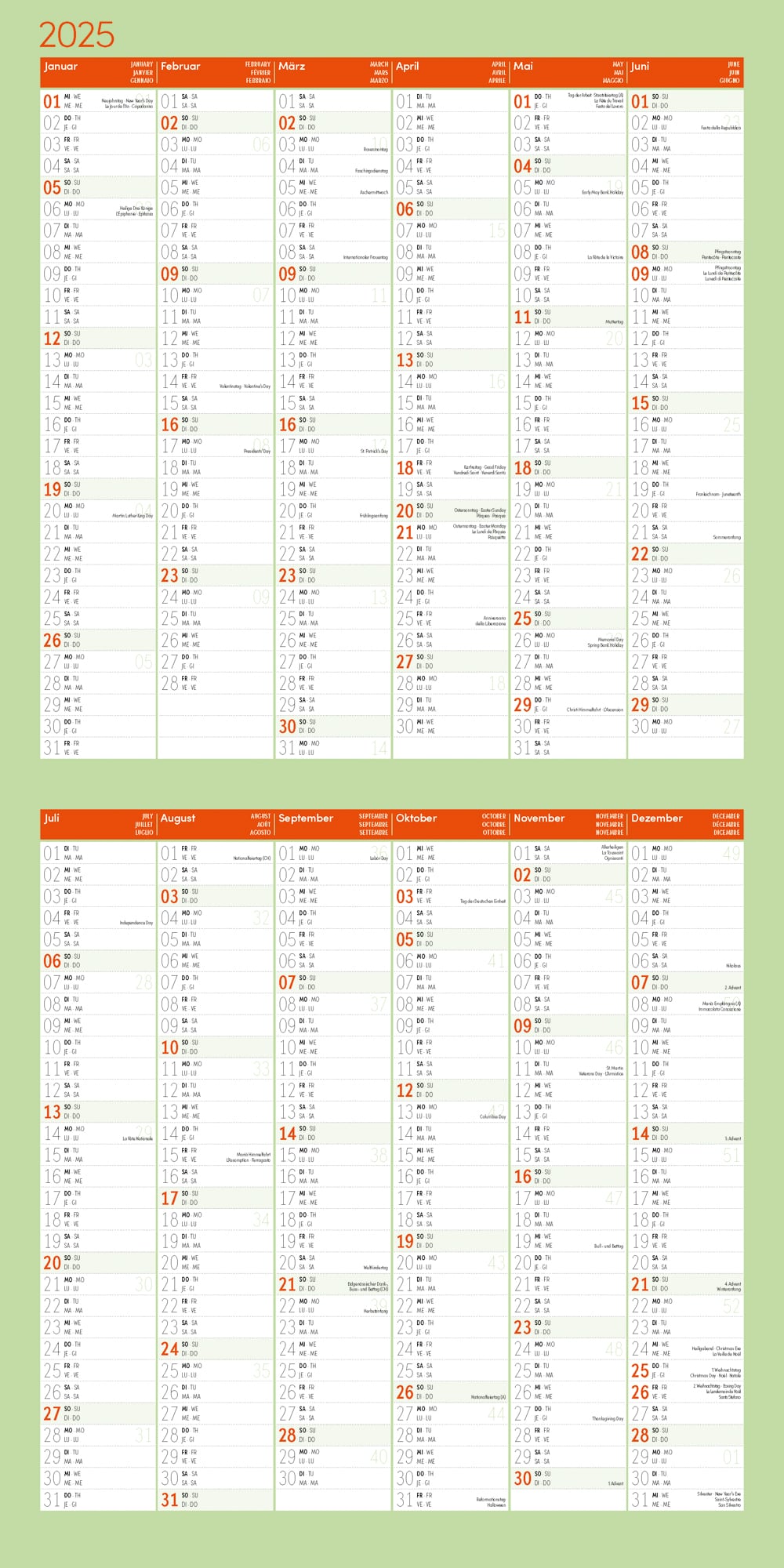 Art12 Collection Kalender No Drama, Lama! 2025 - 30x30 - Innenansicht 13