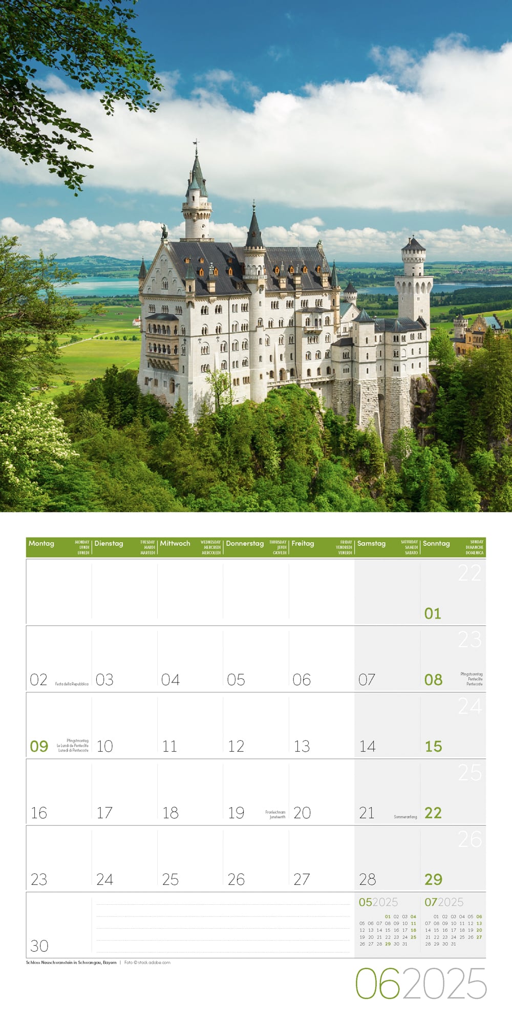 Art12 Collection Kalender Deutschland 2025 - 30x30 - Innenansicht 06