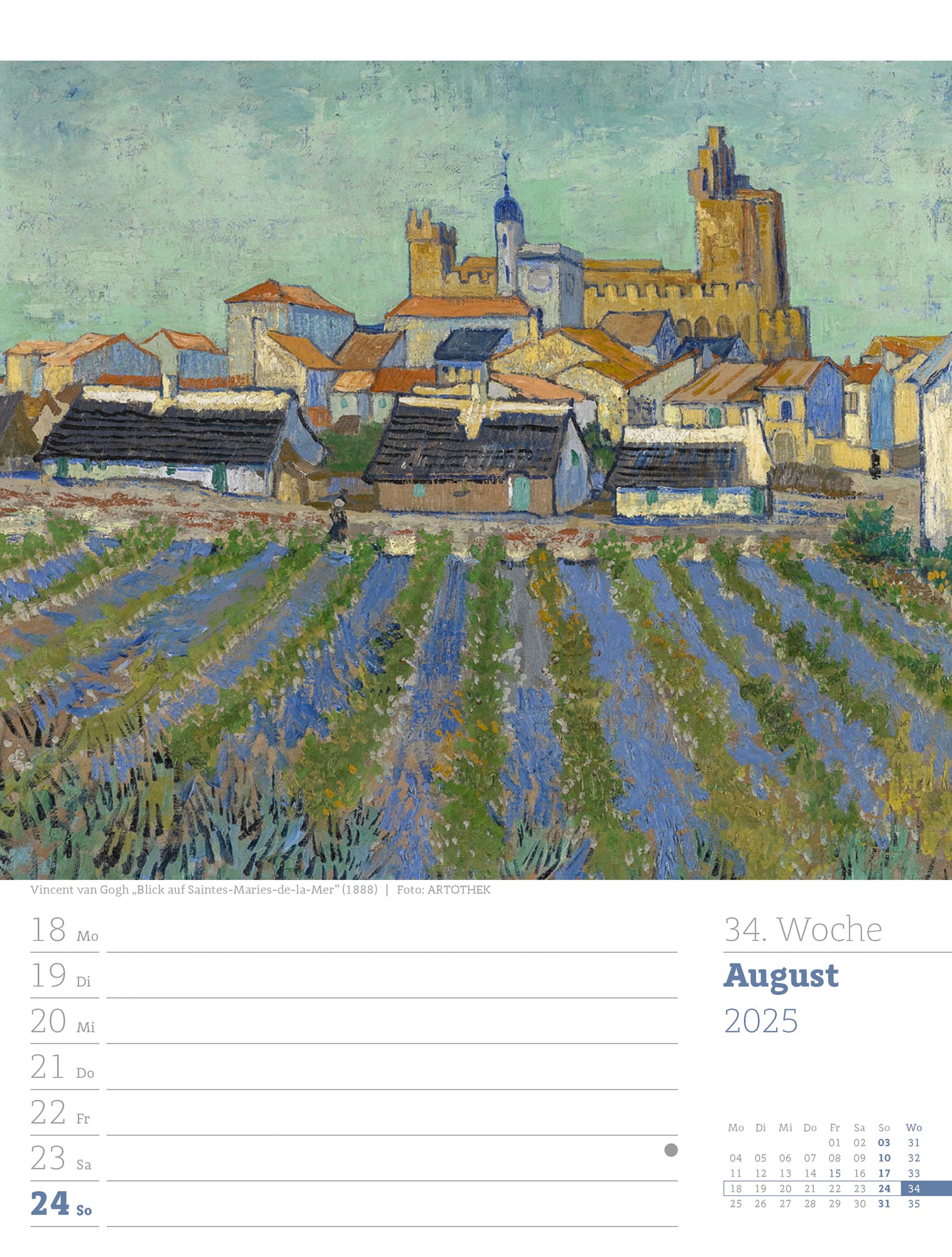 Ackermann Calendar World of Art 2025 - Weekly Planner - Inside View 37