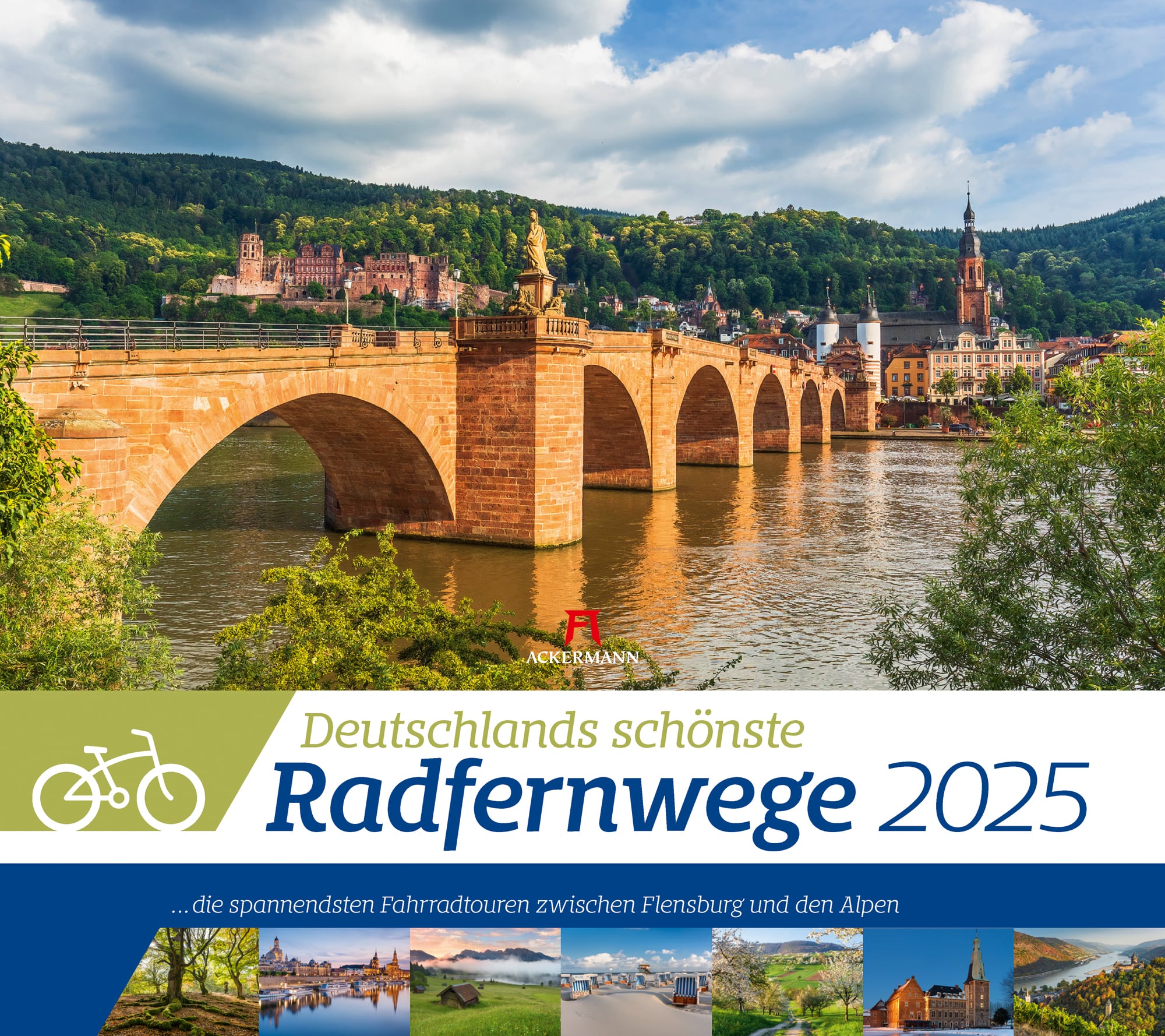 Ackermann Kalender Deutschlands Radfernwege 2025 - Titelblatt