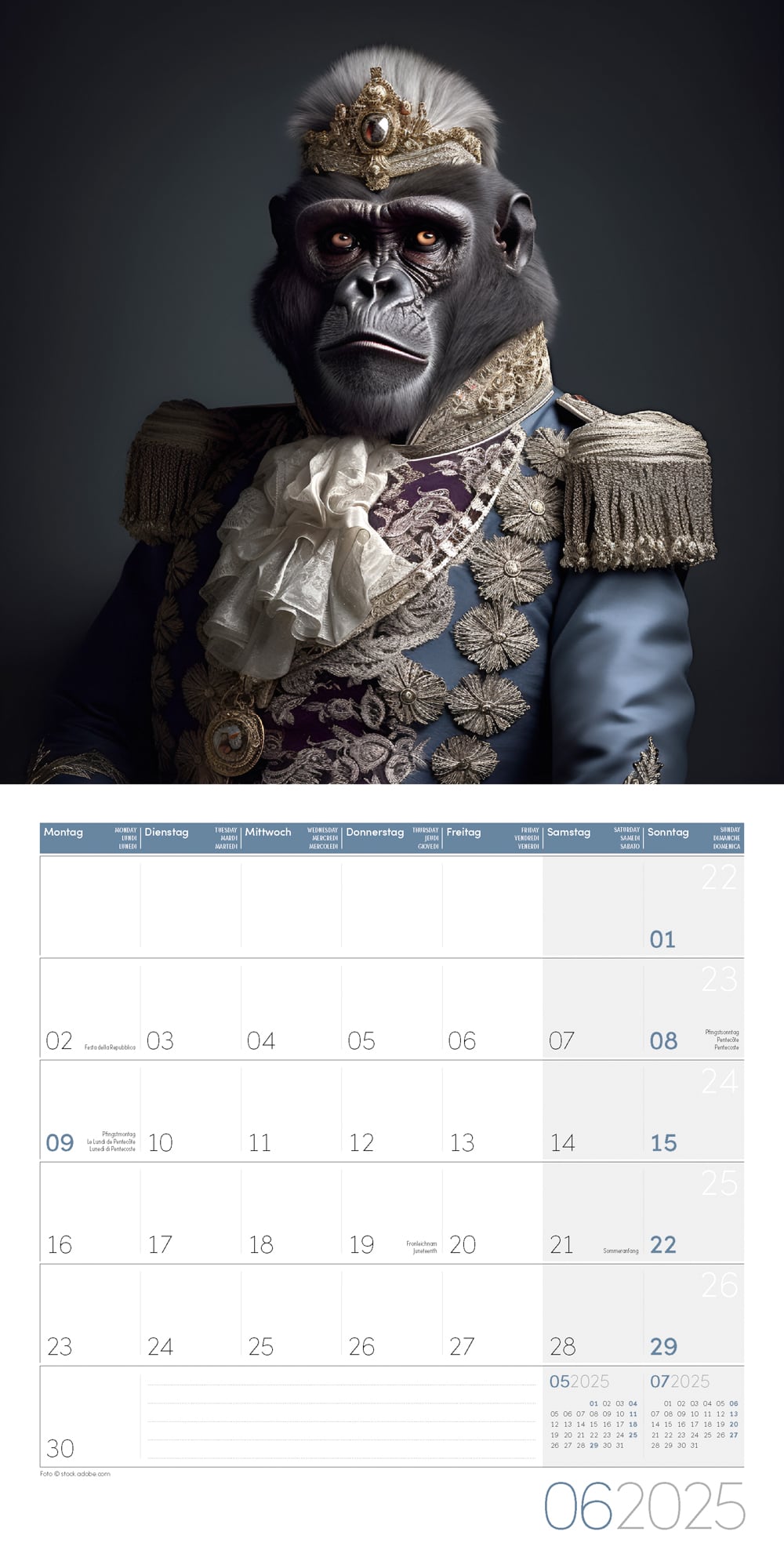 Art12 Collection Kalender Animal Kingdom 2025 - 30x30 - Innenansicht 06