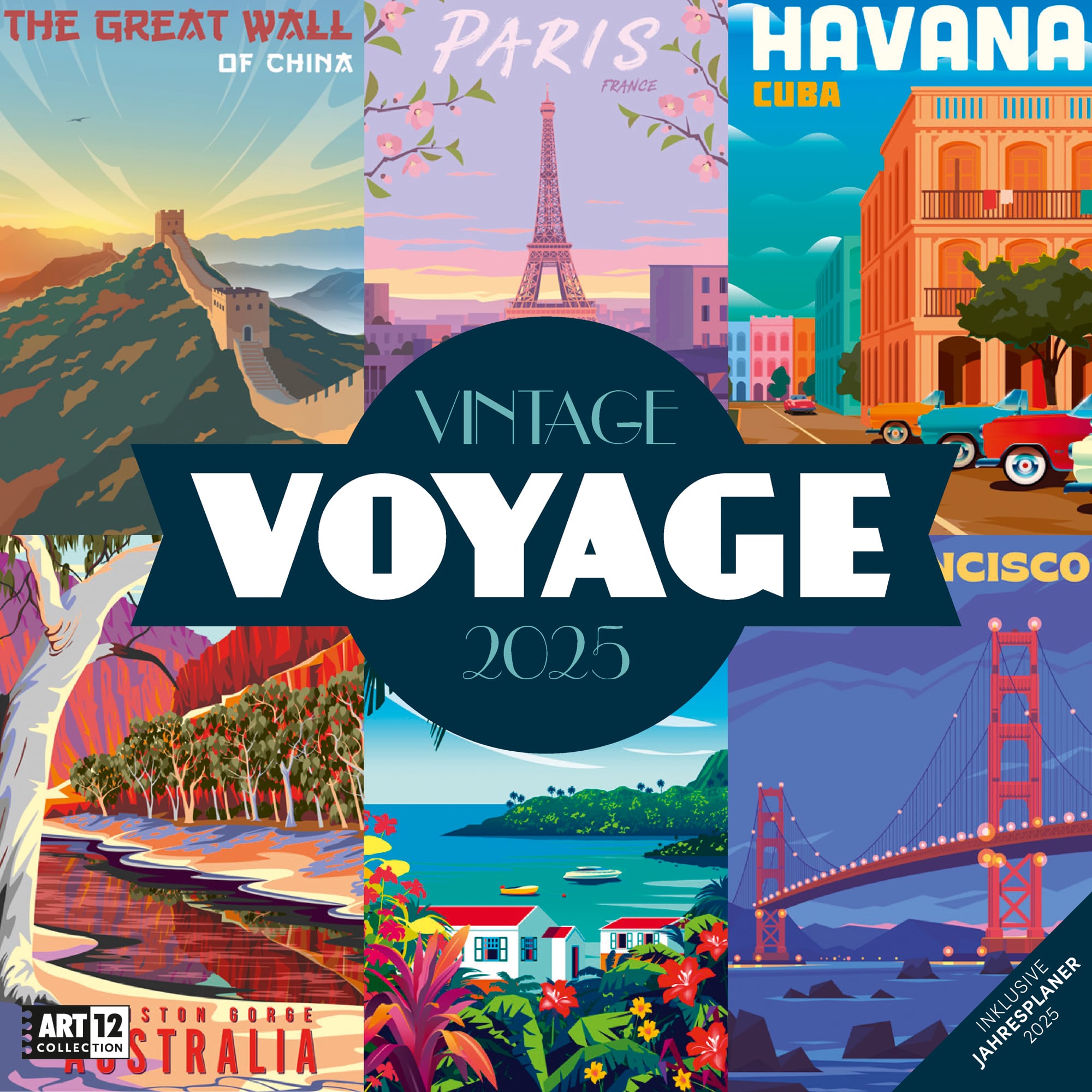 Art12 Collection Kalender Vintage Voyage 2025 - 30x30 - Titelblatt