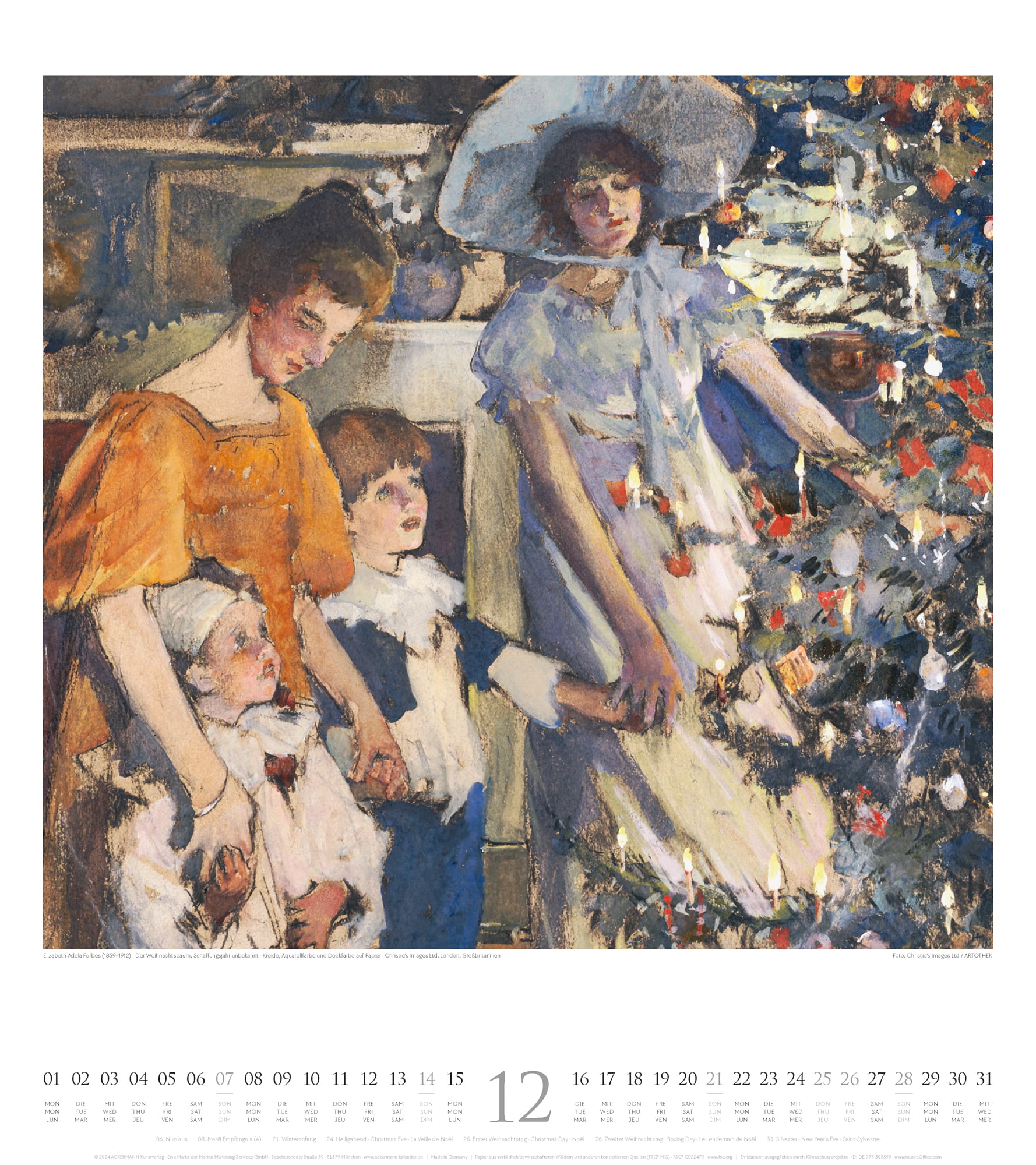 Ackermann Calendar Female Artists 2025 - Inside View 12