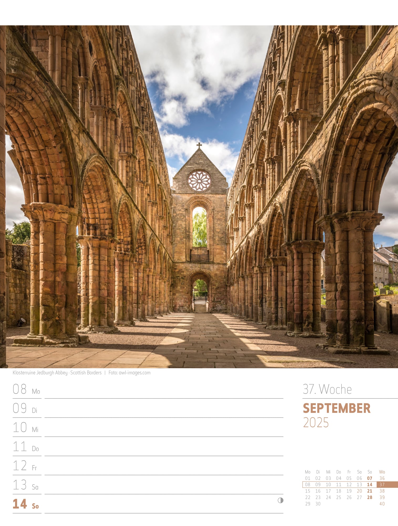 Ackermann Calendar Scotland 2025 - Weekly Planner - Inside View 40