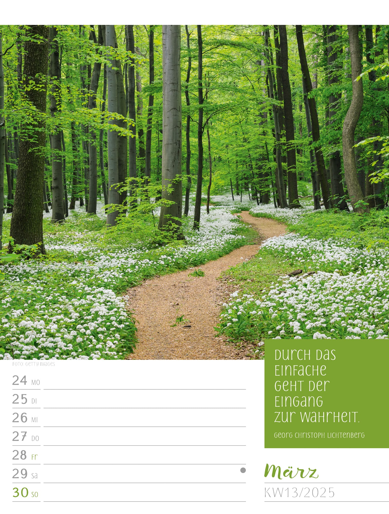 Ackermann Kalender Augenblicke - Wochenplaner 2025 - Innenansicht 16