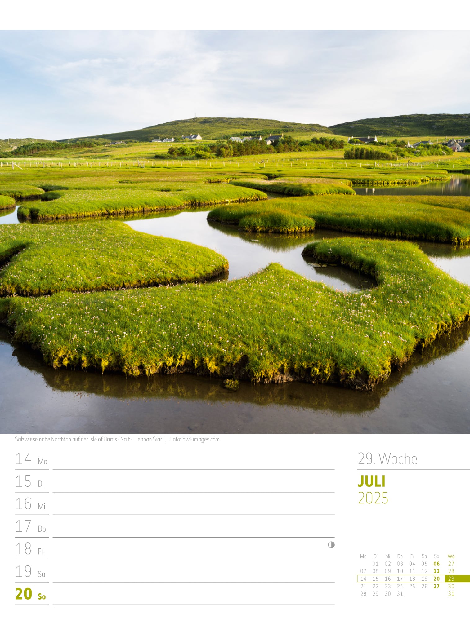 Ackermann Calendar Scotland 2025 - Weekly Planner - Inside View 32