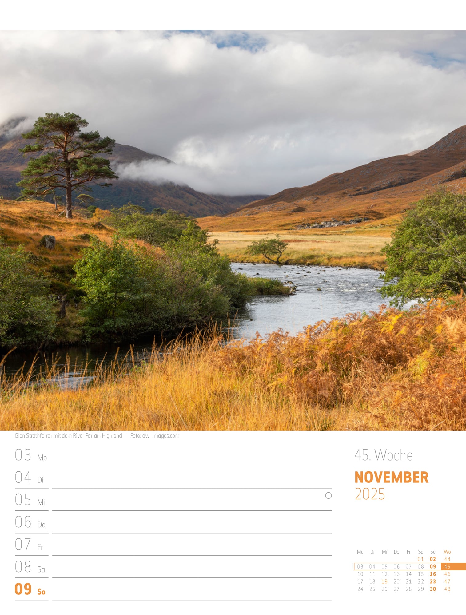 Ackermann Calendar Scotland 2025 - Weekly Planner - Inside View 48