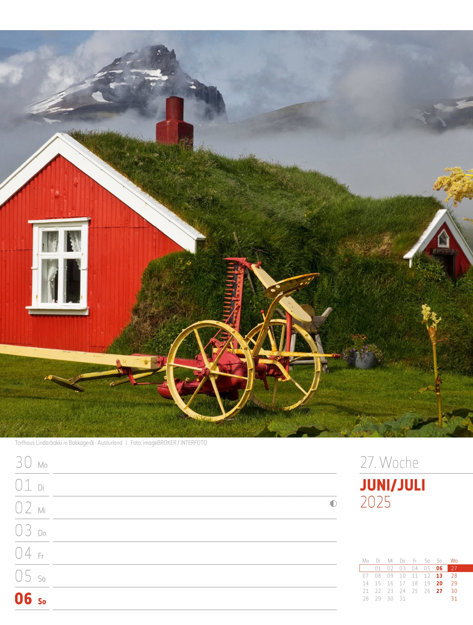 Ackermann Calendar Iceland 2025 - Weekly Planner - Inside View 30
