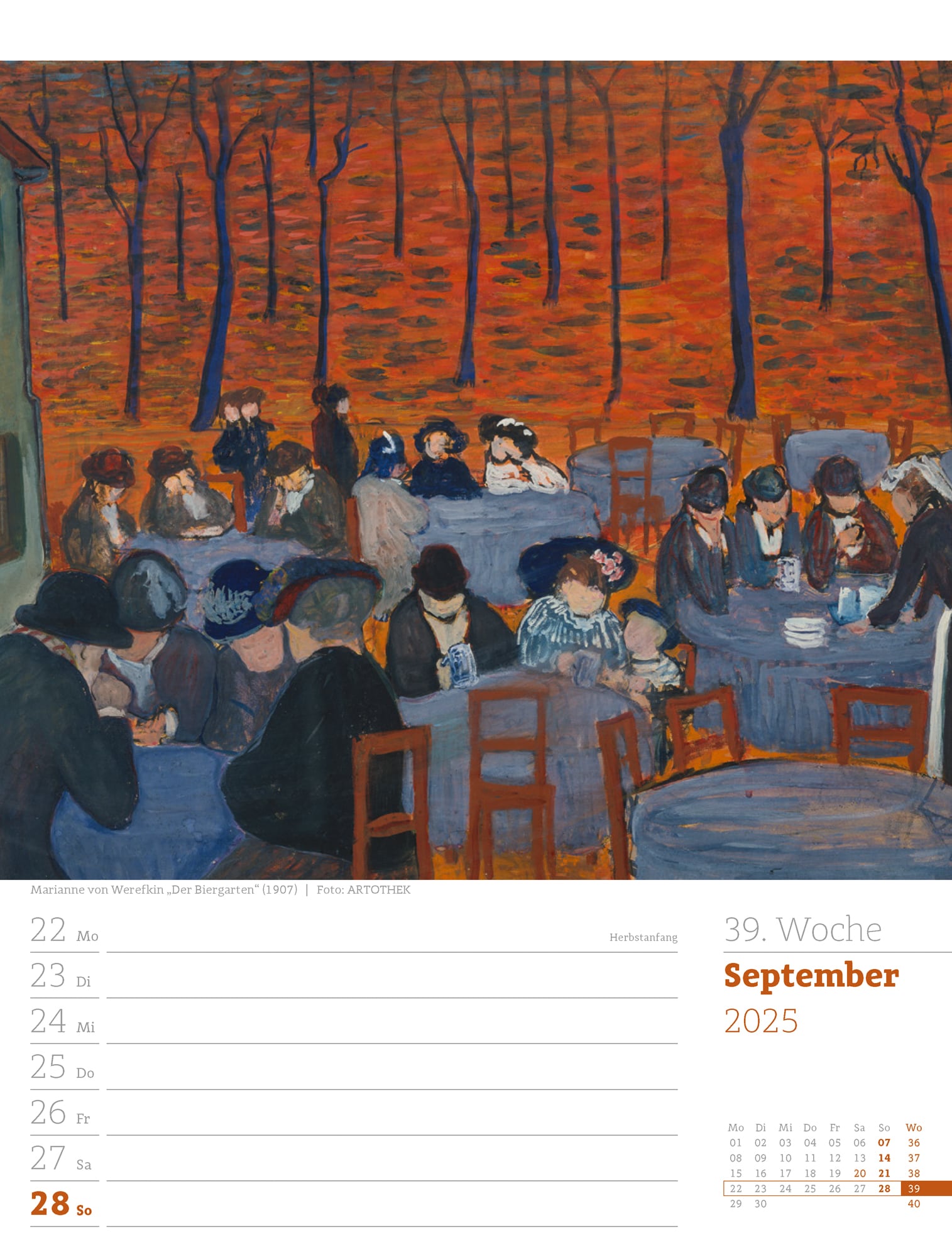Ackermann Kalender Kunstwelt - Wochenplaner 2025 - Innenansicht 42
