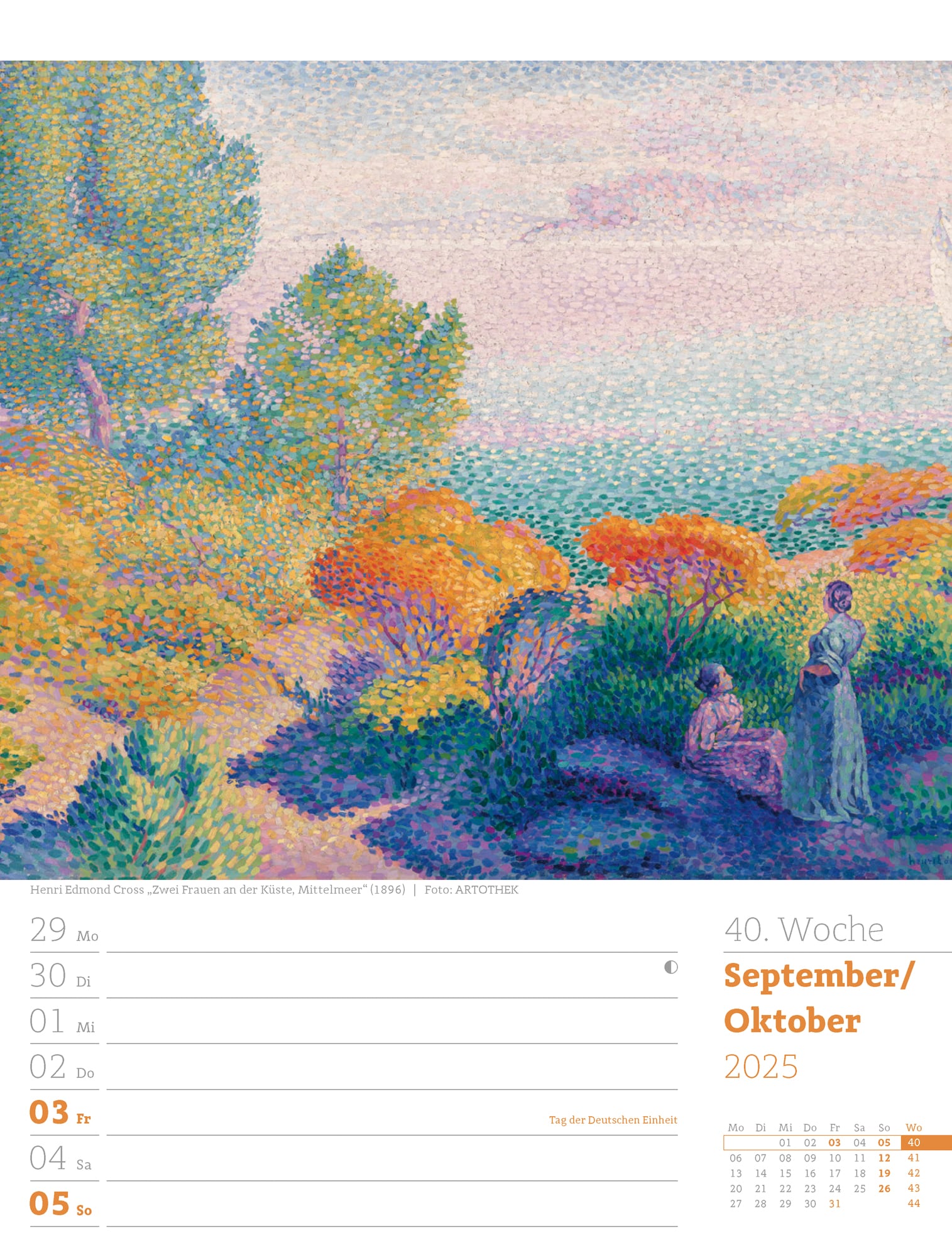 Ackermann Kalender Kunstwelt - Wochenplaner 2025 - Innenansicht 43