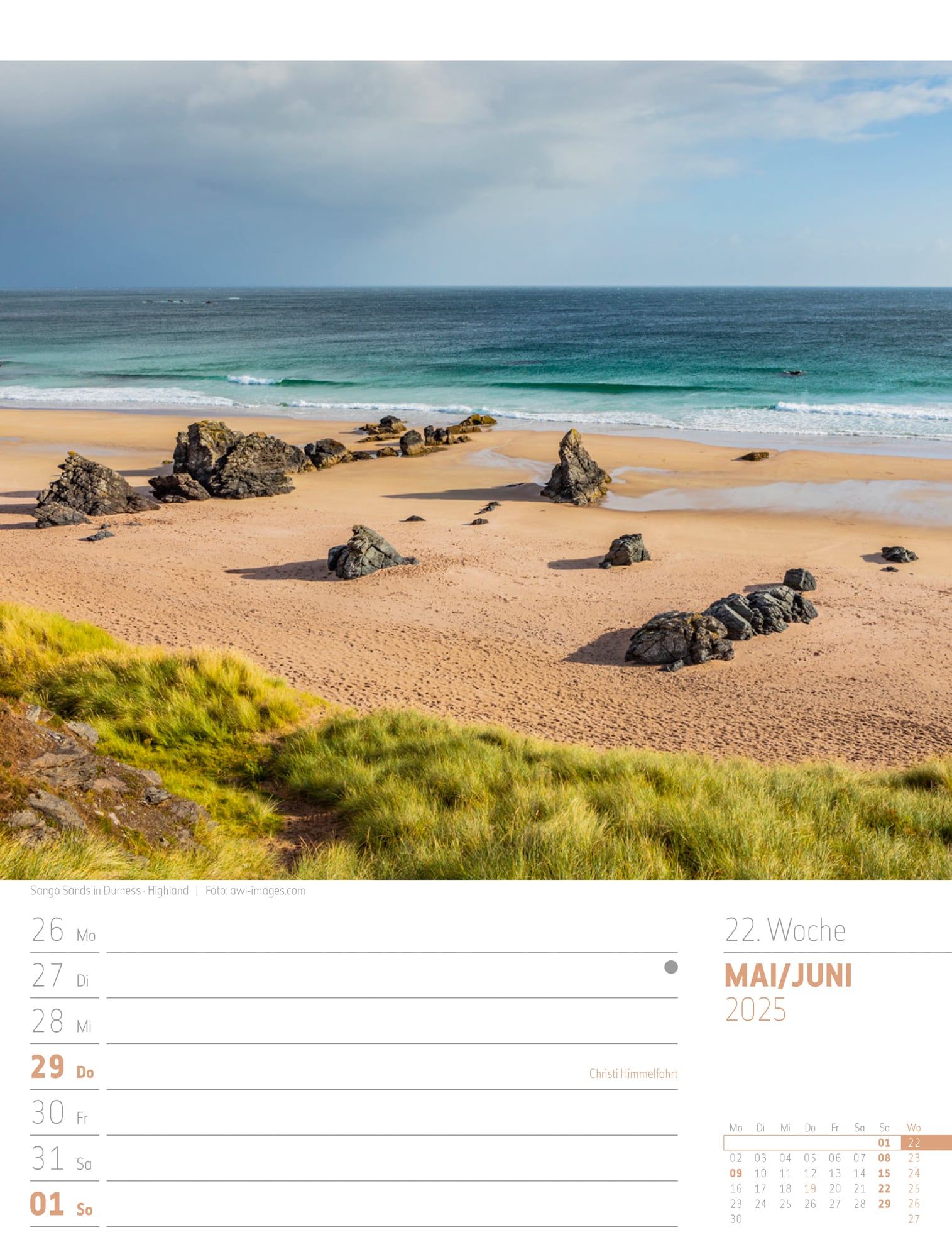 Ackermann Kalender Schottland - Wochenplaner 2025 - Innenansicht 25