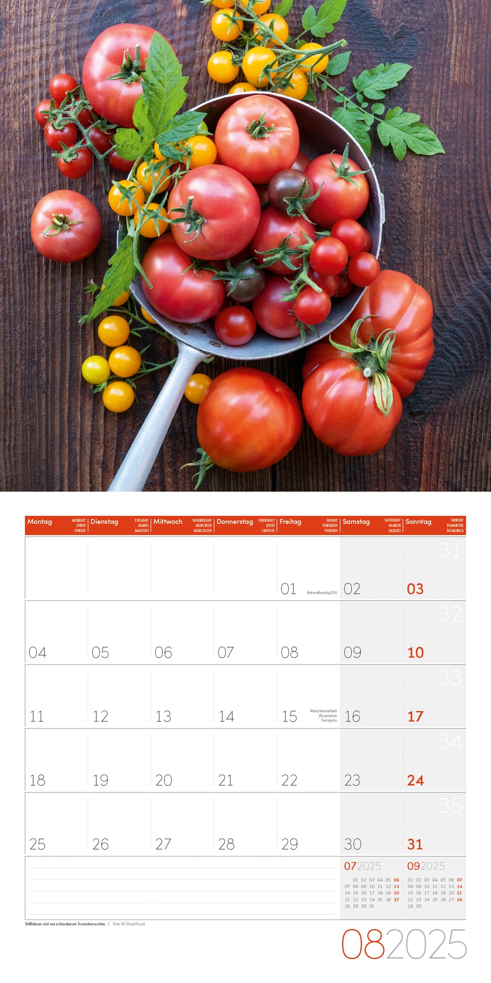 Art12 Collection Kalender Food 2025 - 30x30 - Innenansicht 08