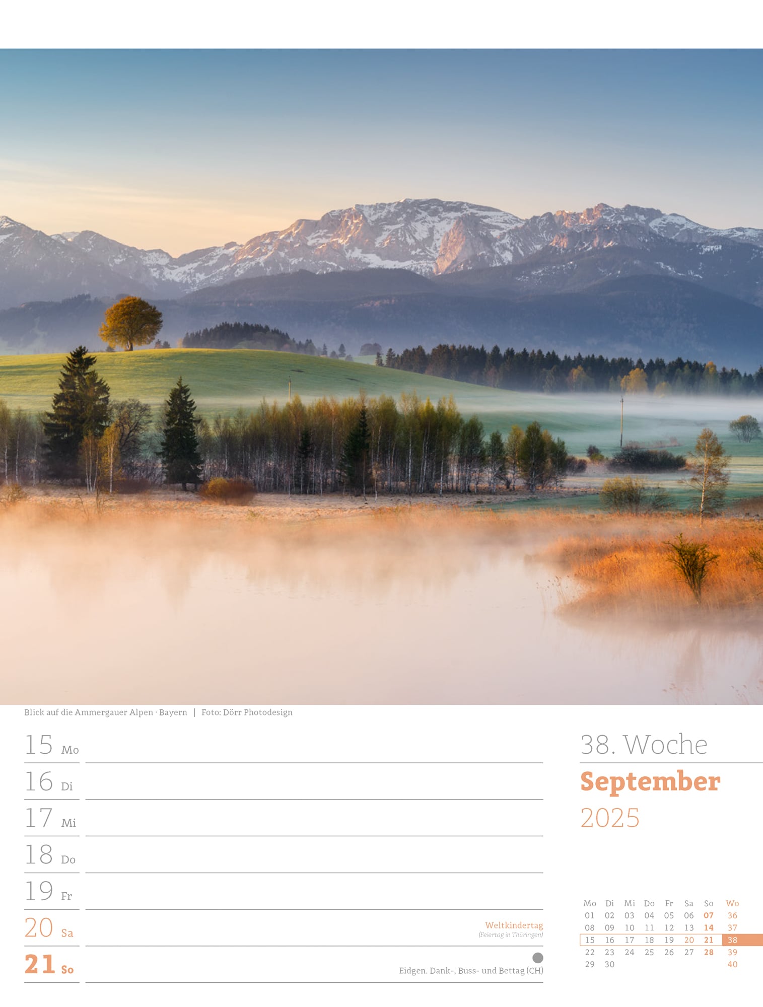 Ackermann Calendar Germany 2025 - Weekly Planner - Inside View 41