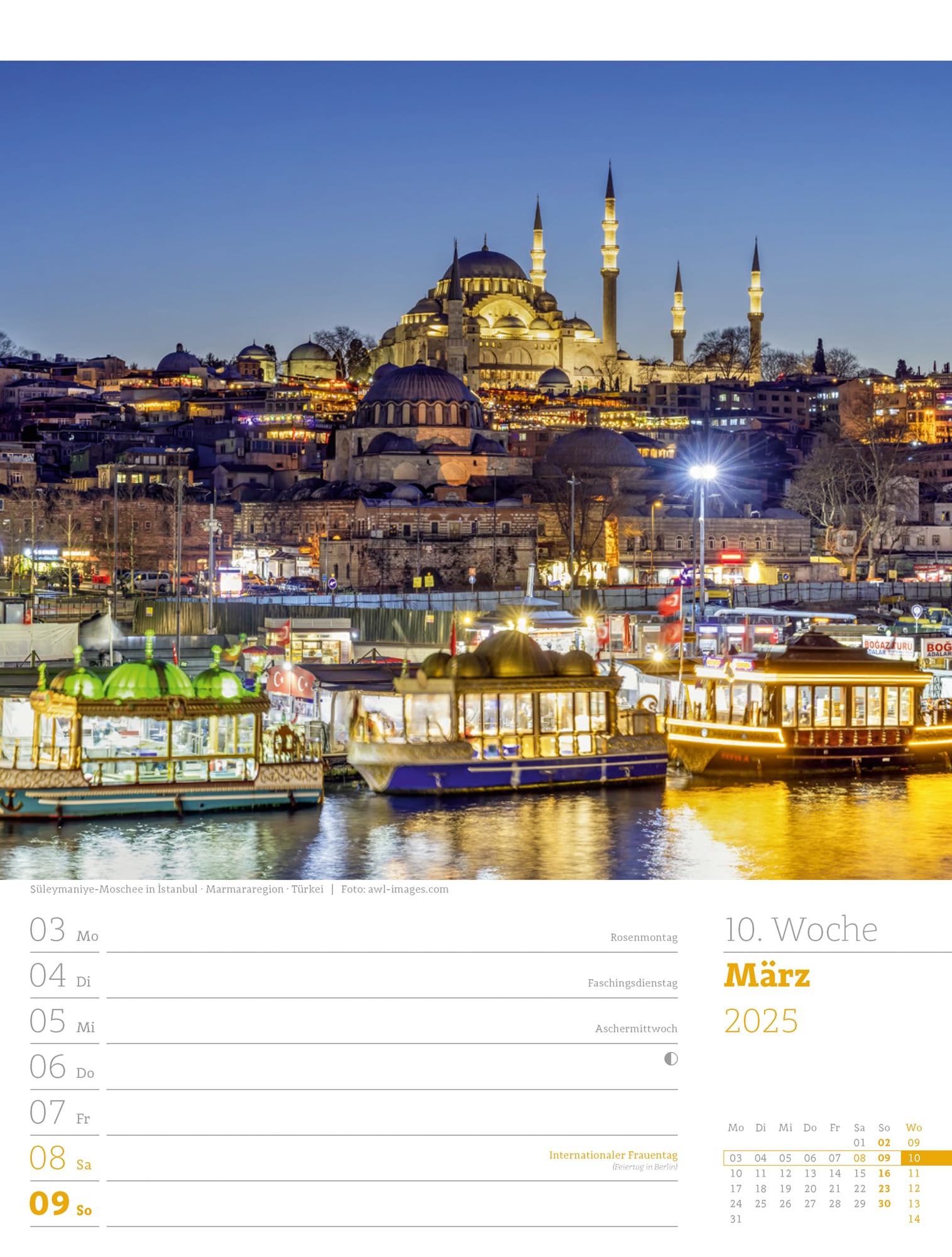 Ackermann Calendar Travel the World 2025 - Weekly Planner - Inside View 13