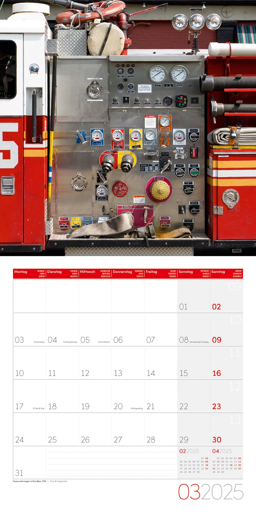Art12 Collection Kalender Feuerwehr 2025 - 30x30 - Innenansicht 03