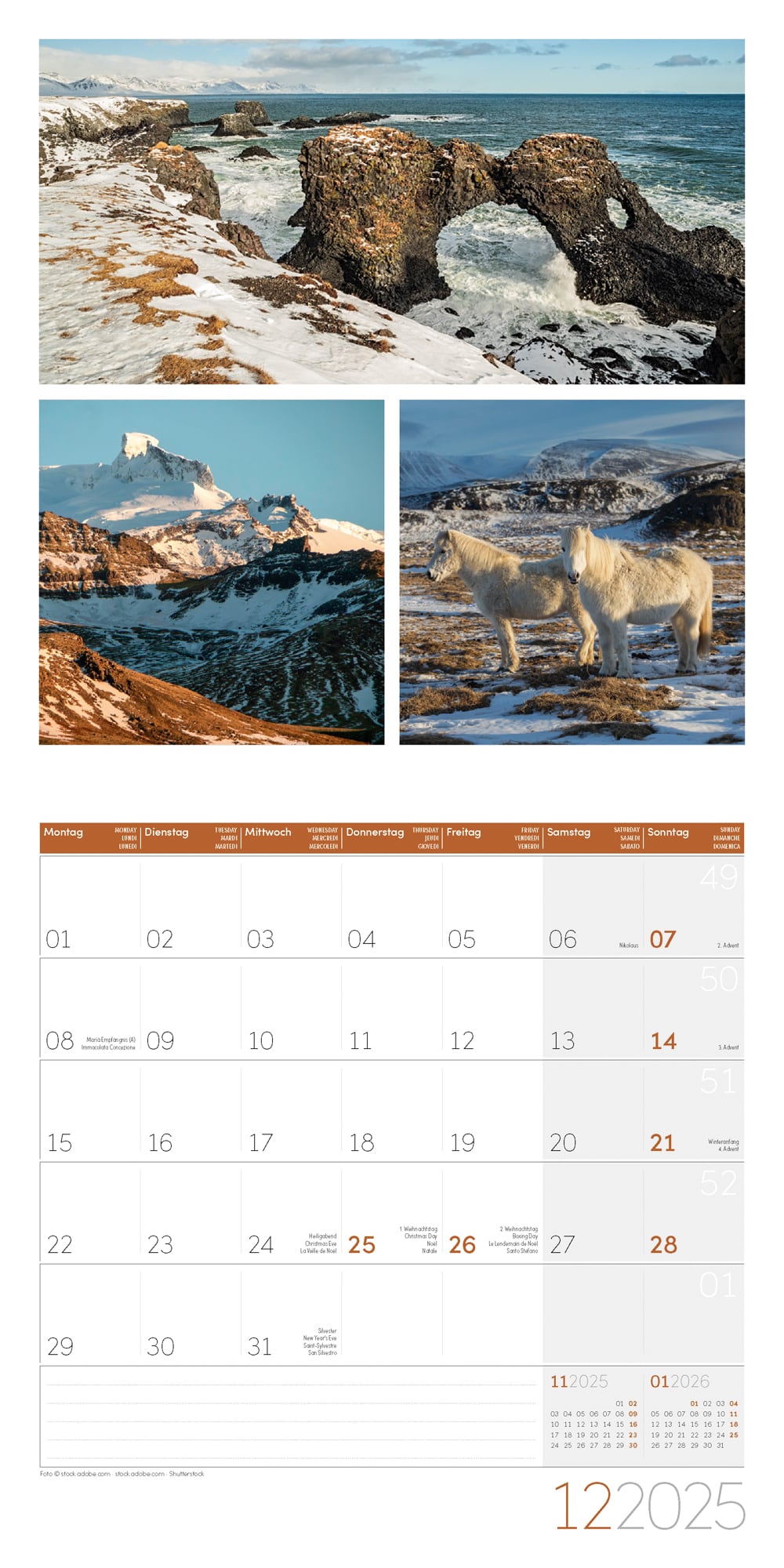 Art12 Collection Kalender Colours of Nature 2025 - 30x30 - Innenansicht 12