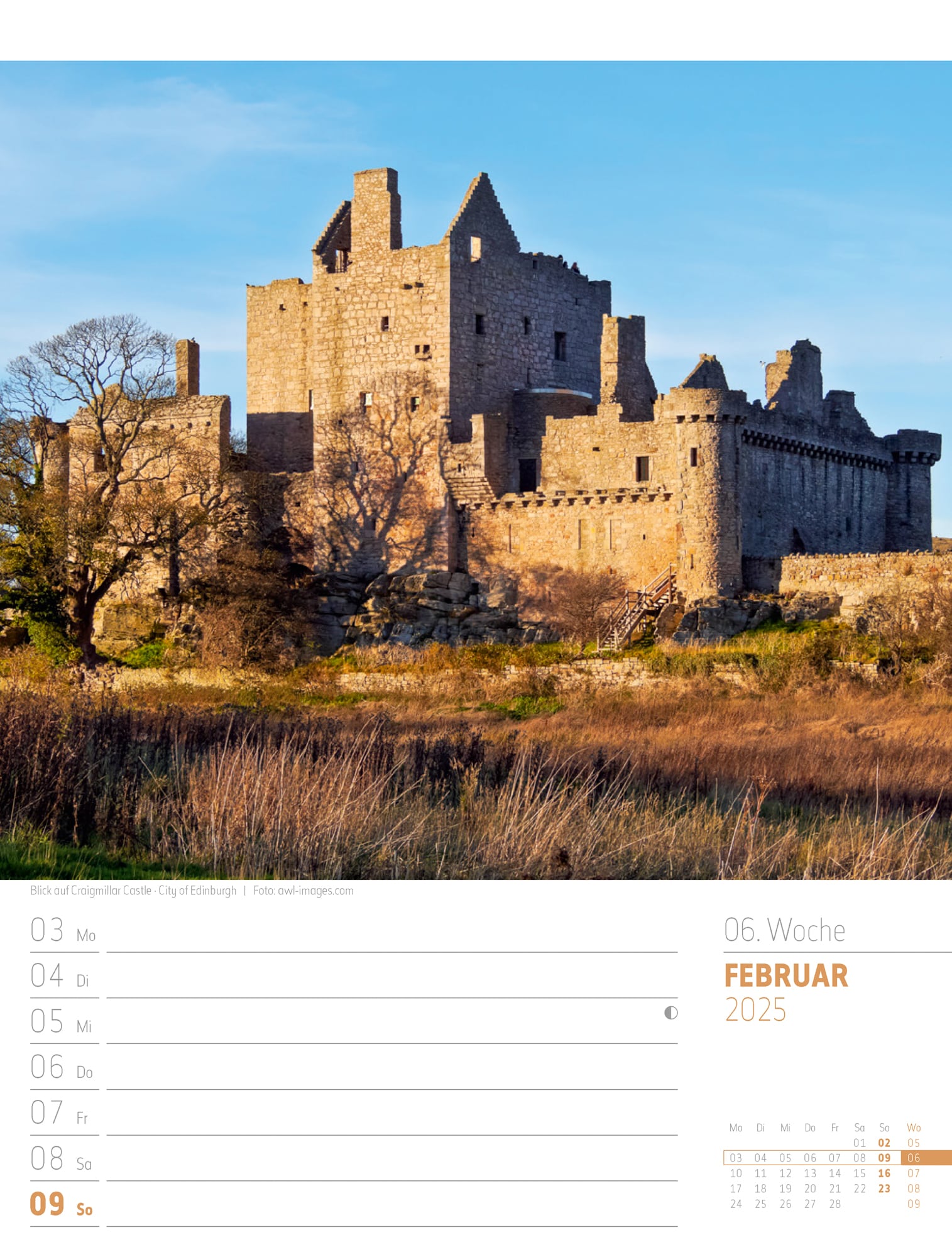Ackermann Calendar Scotland 2025 - Weekly Planner - Inside View 09