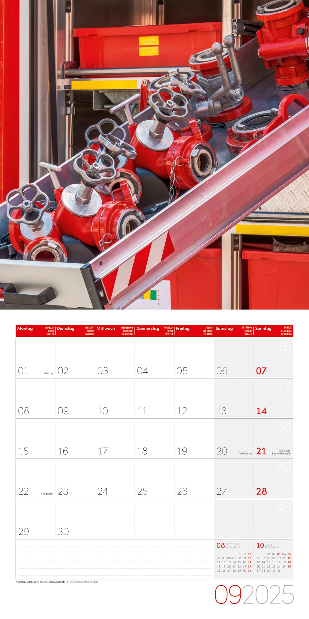Art12 Collection Kalender Feuerwehr 2025 - 30x30 - Innenansicht 09