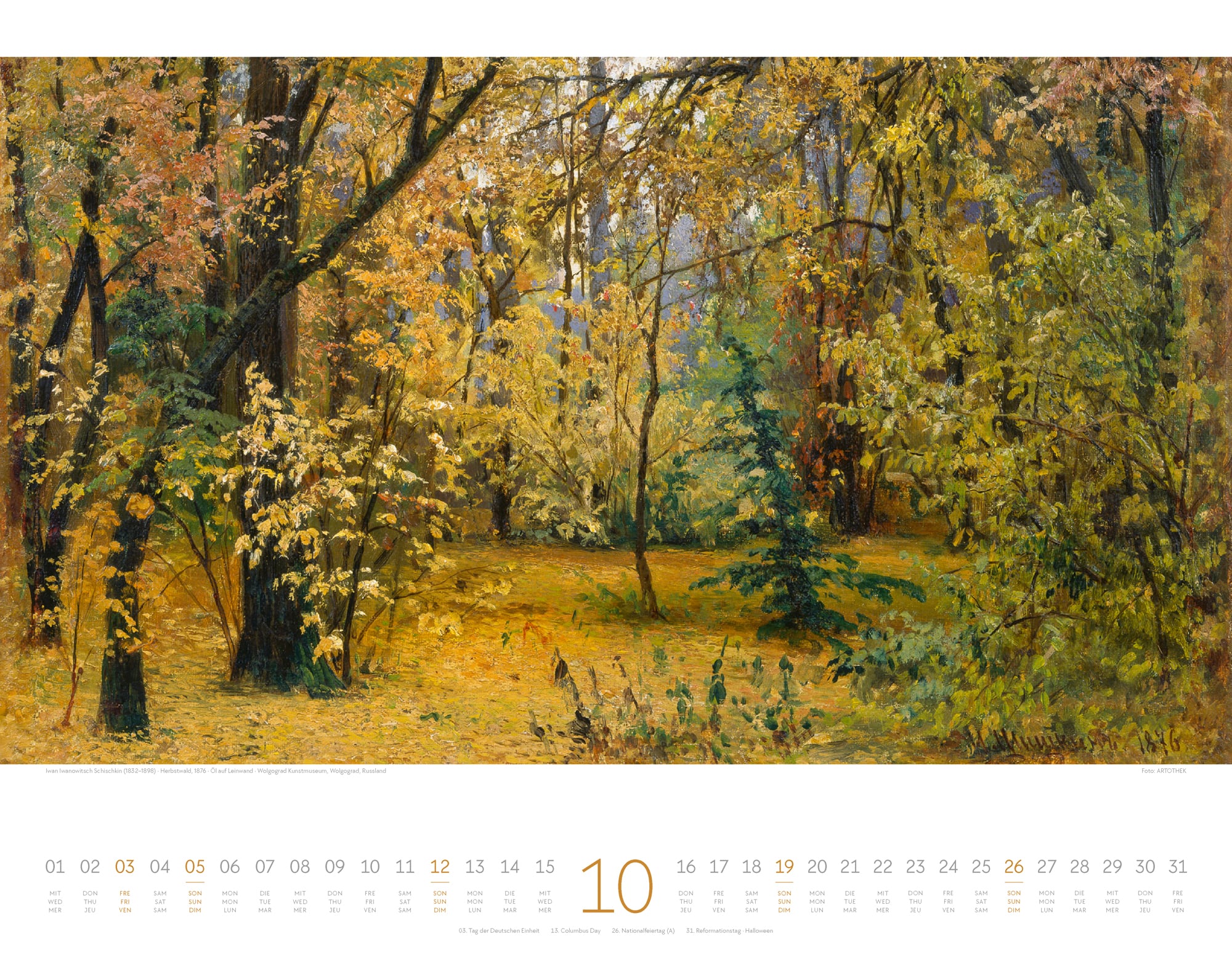 Ackermann Calendar Artwork Forest 2025 - Inside View 10