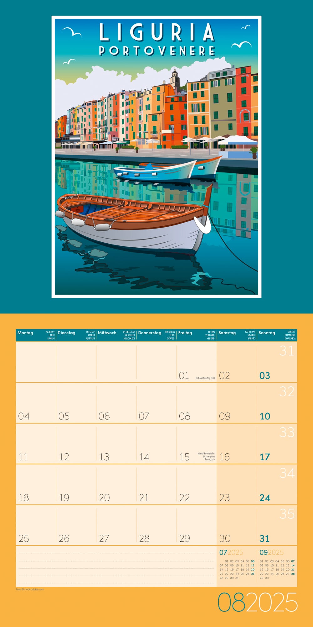 Art12 Collection Kalender Vintage Voyage 2025 - 30x30 - Innenansicht 08
