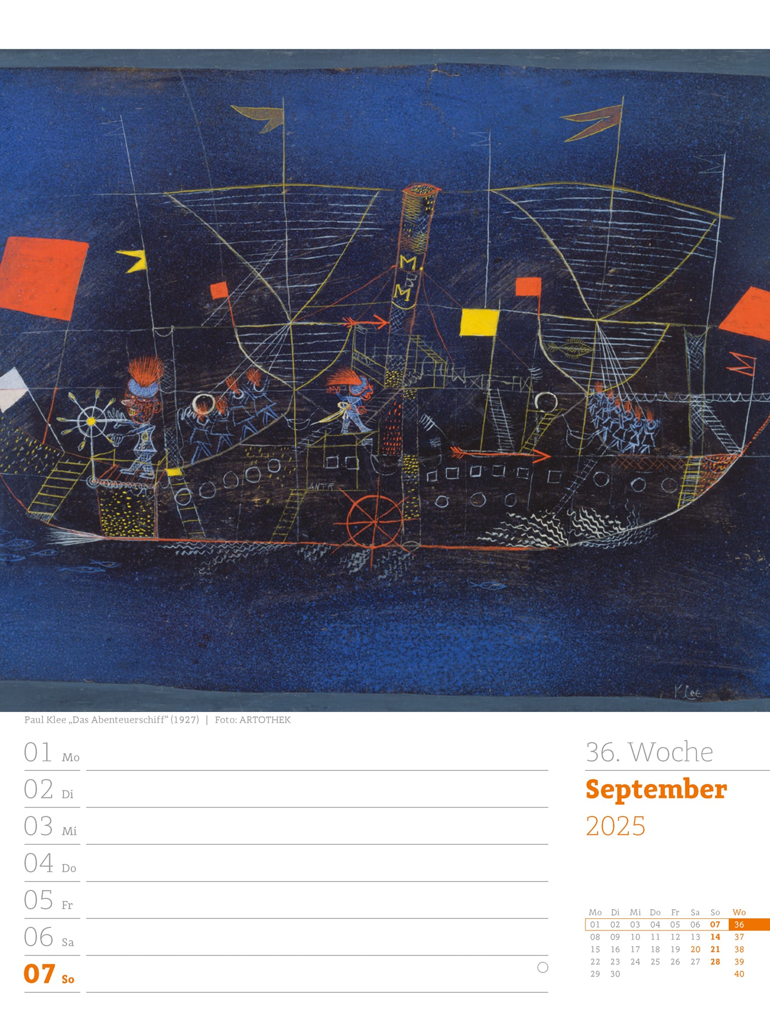 Ackermann Calendar World of Art 2025 - Weekly Planner - Inside View 39