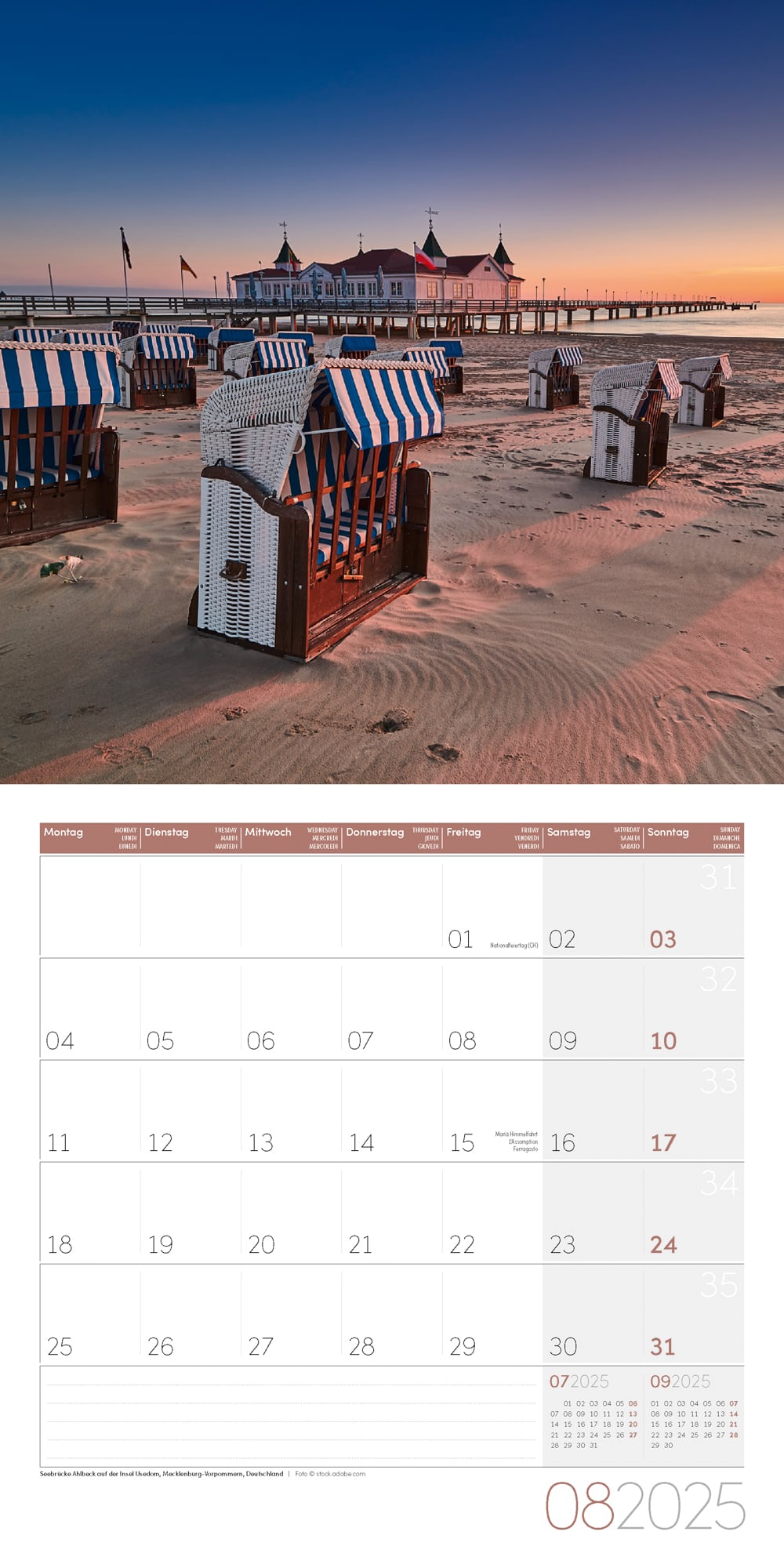 Art12 Collection Kalender Am Meer 2025 - 30x30 - Innenansicht 08