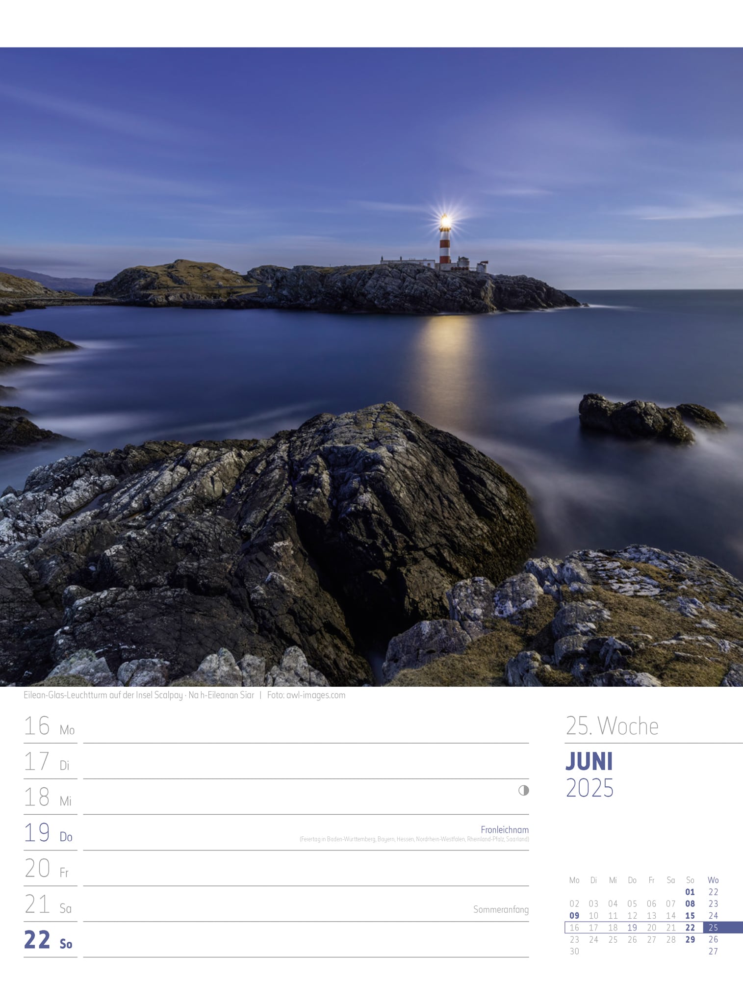 Ackermann Calendar Scotland 2025 - Weekly Planner - Inside View 28