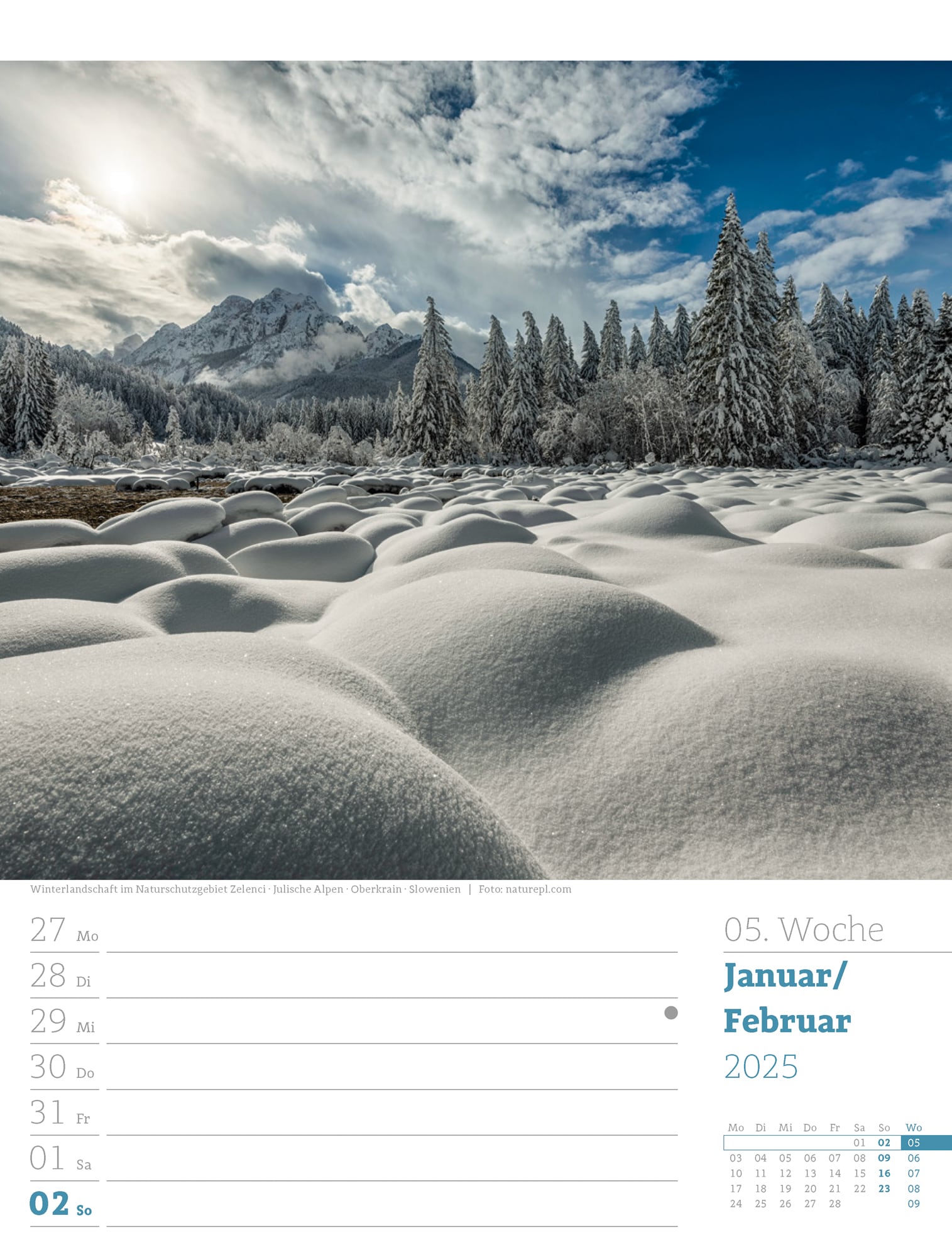 Ackermann Kalender Alpenwelt - Wochenplaner 2025 - Innenansicht 08