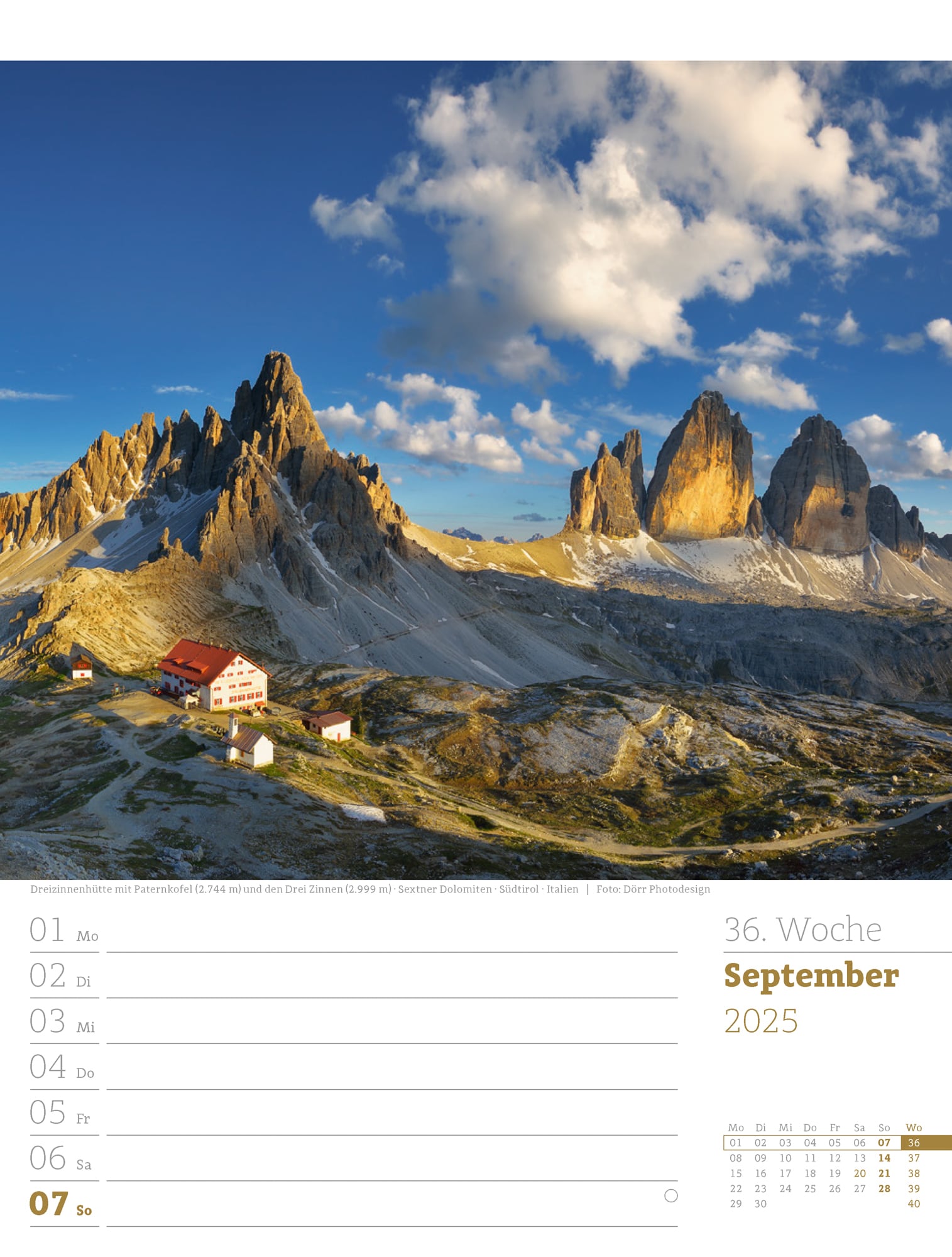 Ackermann Calendar Alps 2025 - Weekly Planner - Inside View 39