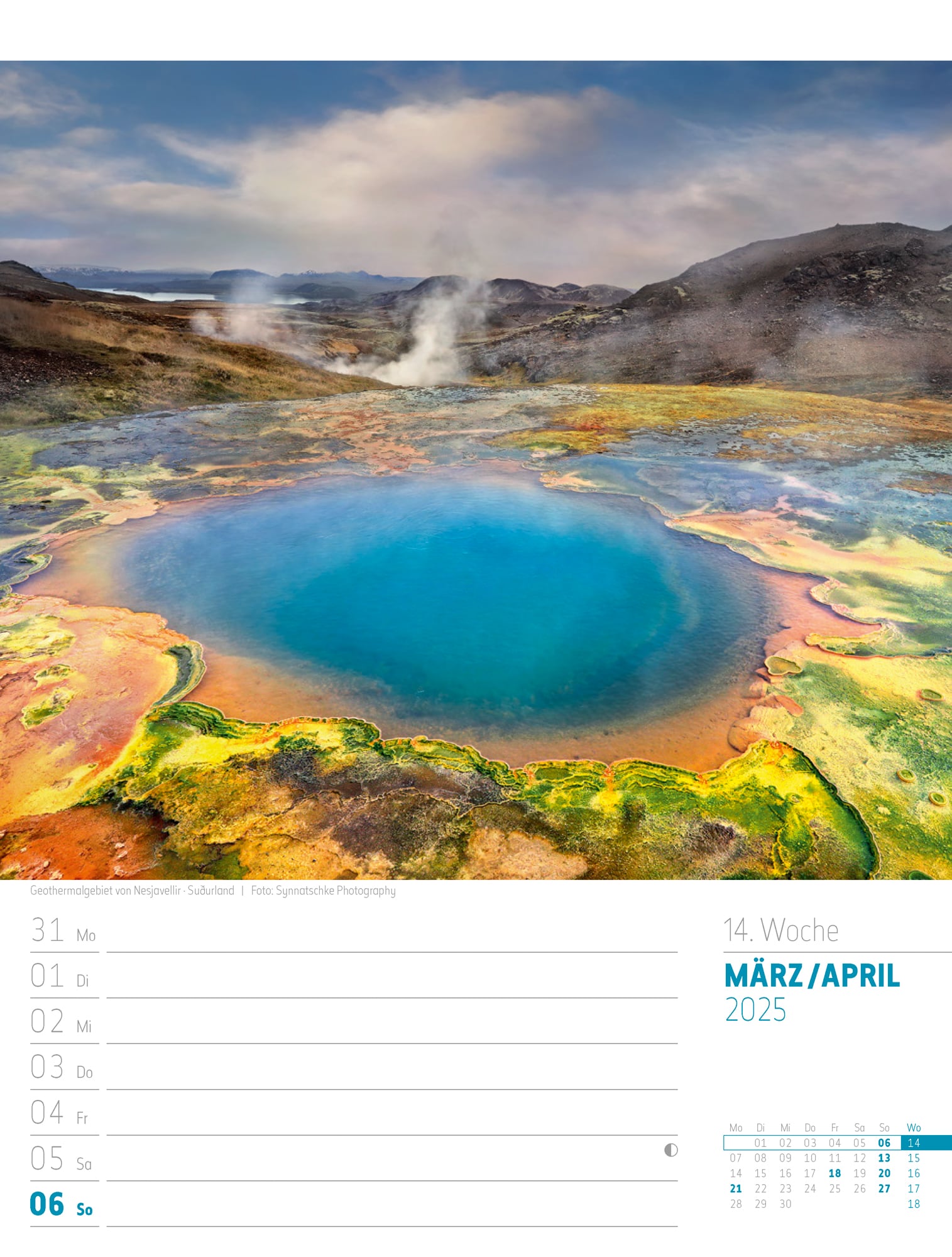 Ackermann Calendar Iceland 2025 - Weekly Planner - Inside View 17