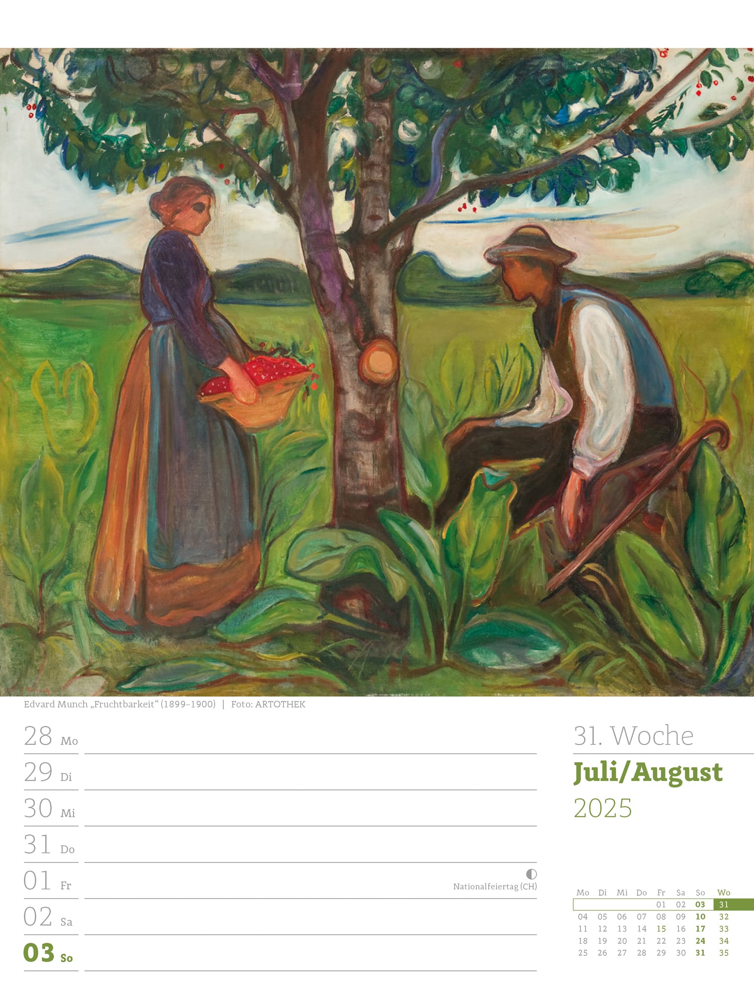 Ackermann Kalender Kunstwelt - Wochenplaner 2025 - Innenansicht 34