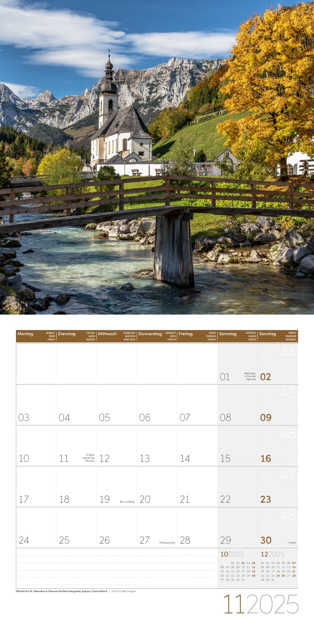 Art12 Collection Kalender Alpen 2025 - 30x30 - Innenansicht 11