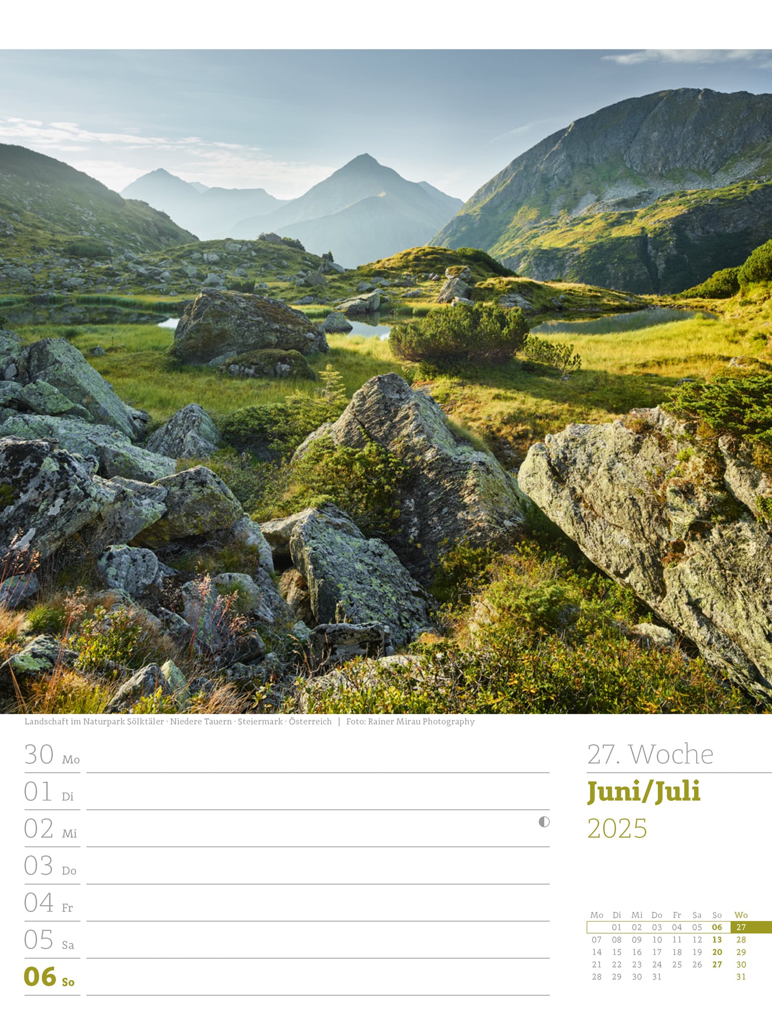 Ackermann Calendar Alps 2025 - Weekly Planner - Inside View 30