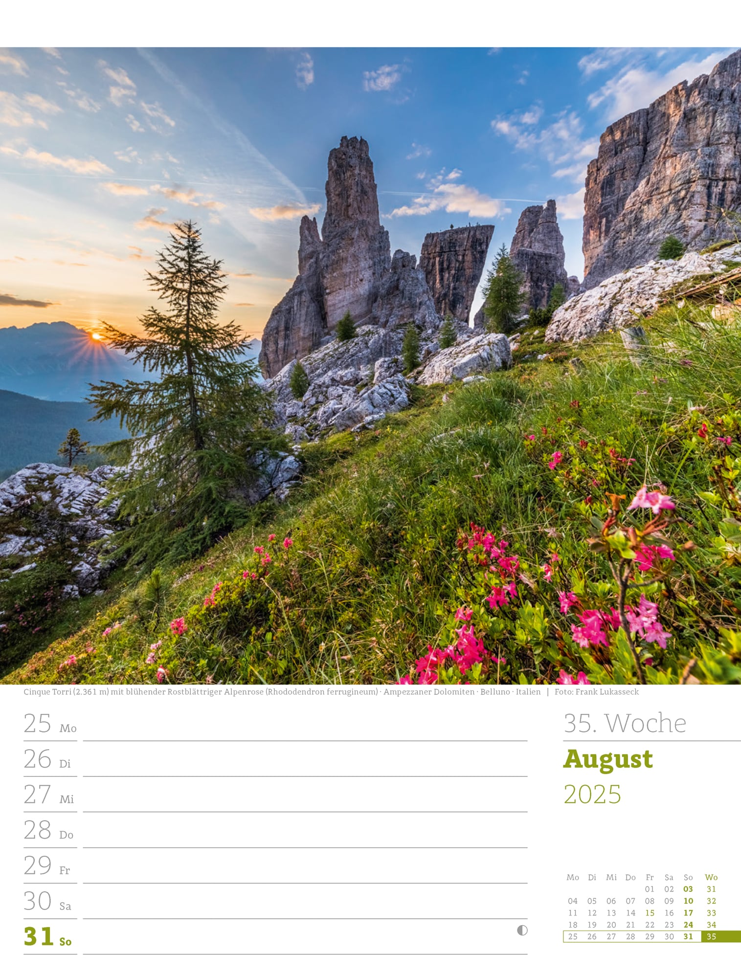 Ackermann Calendar Alps 2025 - Weekly Planner - Inside View 38