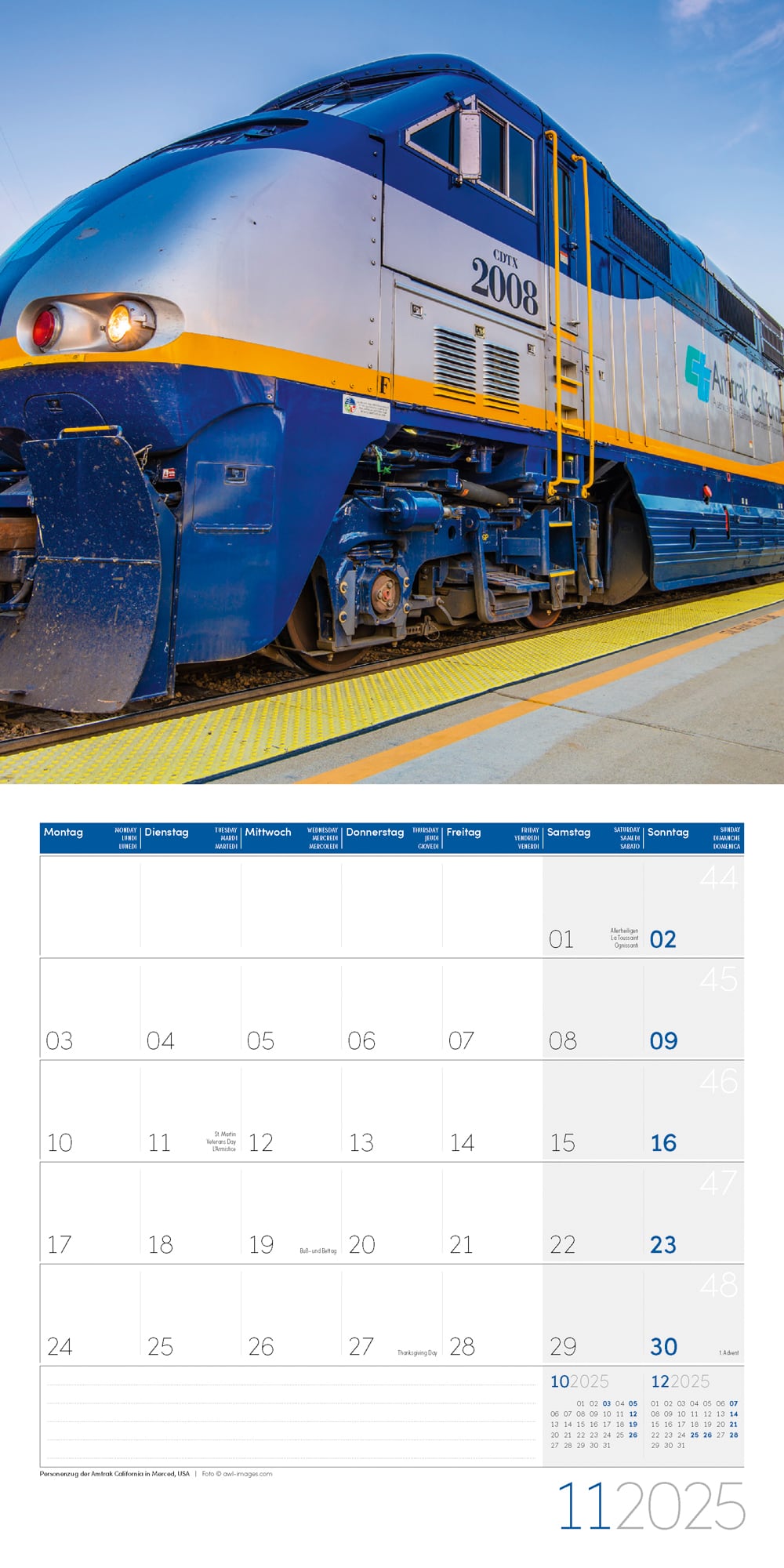 Art12 Collection Kalender Lokomotiven 2025 - 30x30 - Innenansicht 11