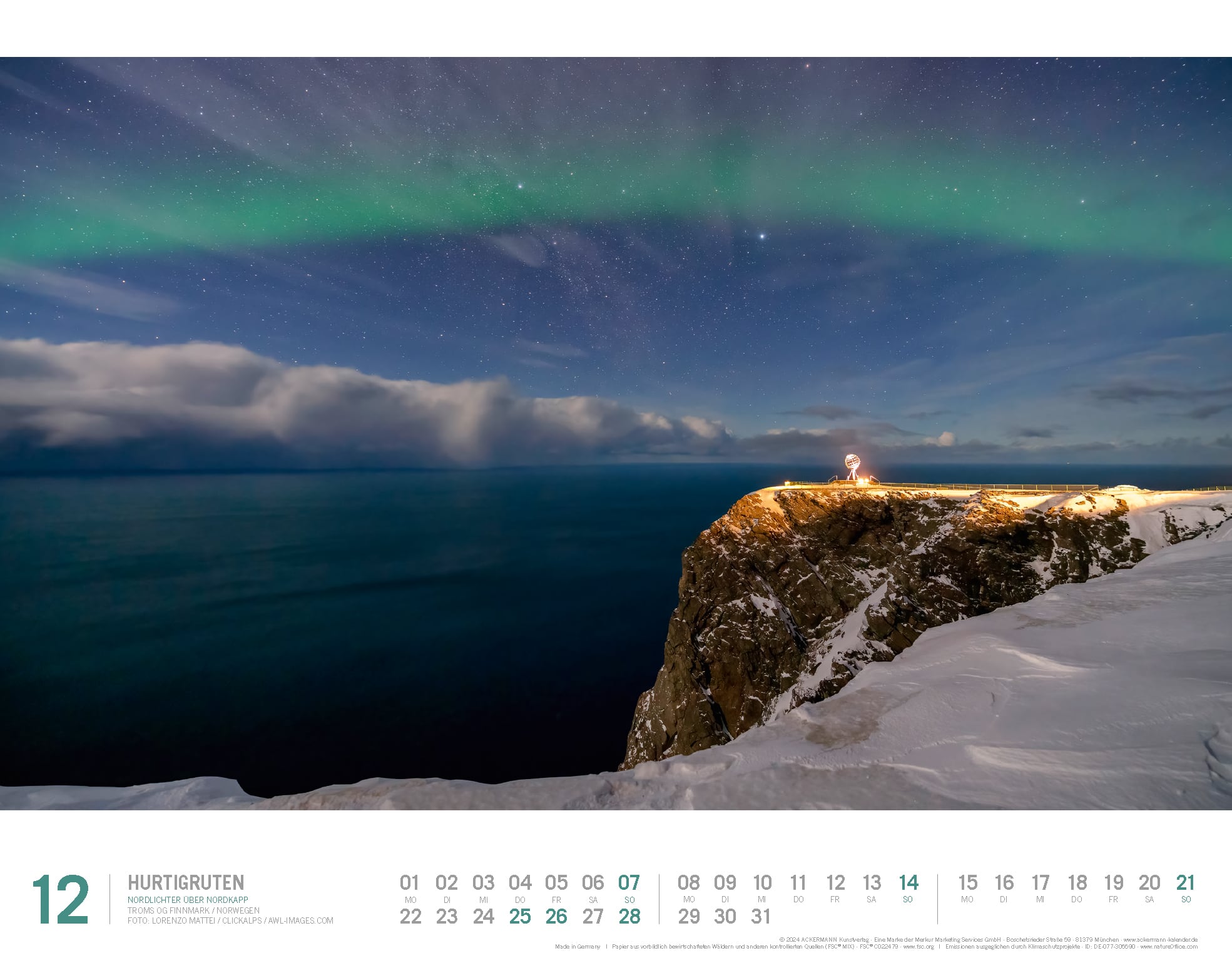 Ackermann Calendar Hurtigruten 2025 - Inside View 12