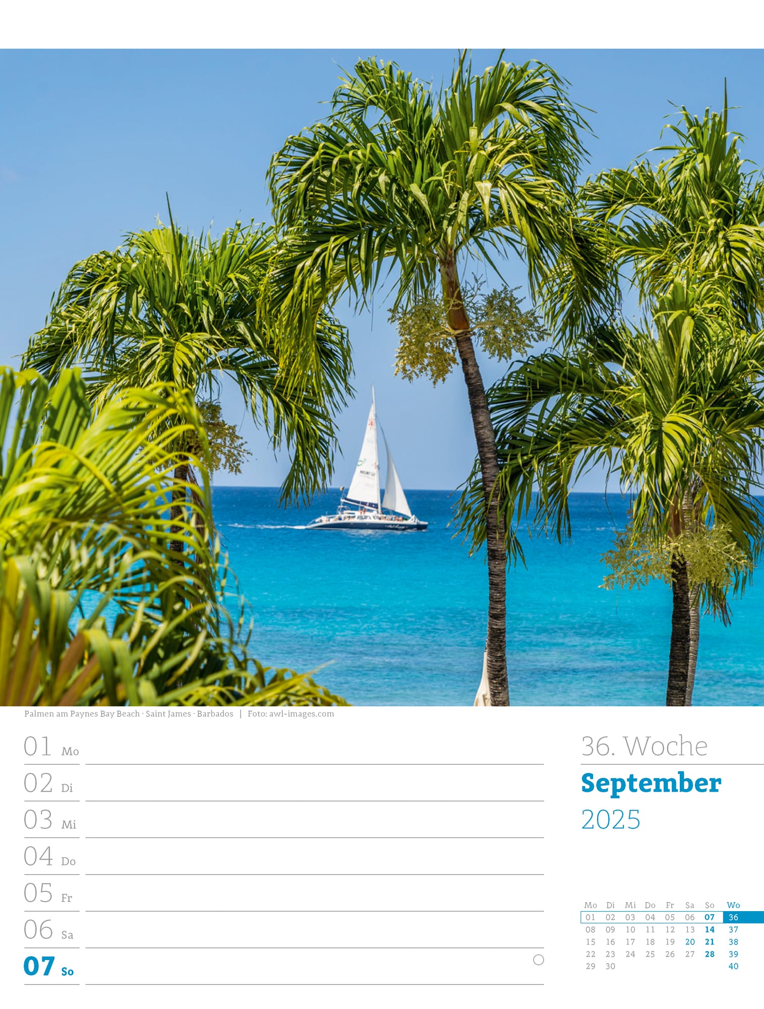 Ackermann Calendar Travel the World 2025 - Weekly Planner - Inside View 39