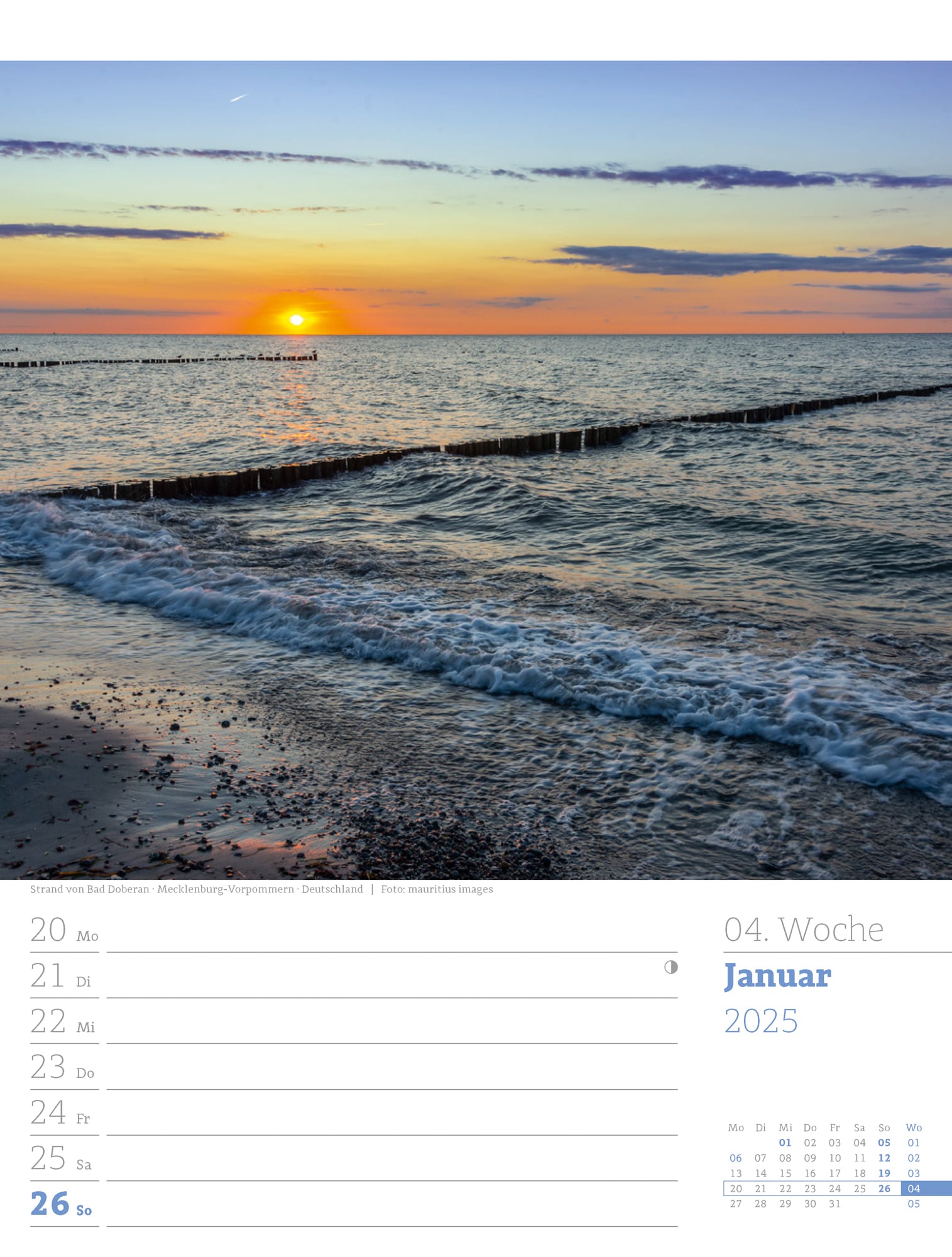 Ackermann Calendar At the Seaside 2025 - Weekly Planner - Inside View 07