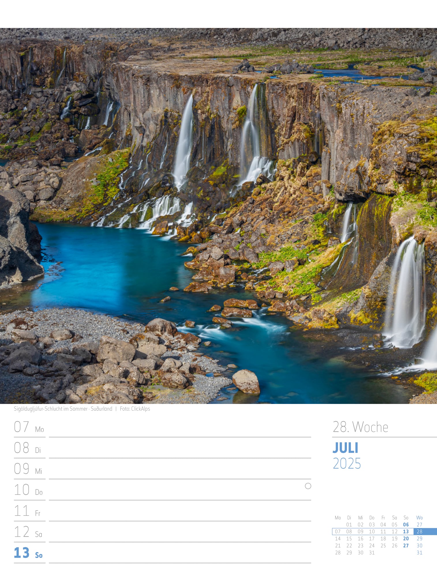 Ackermann Calendar Iceland 2025 - Weekly Planner - Inside View 31