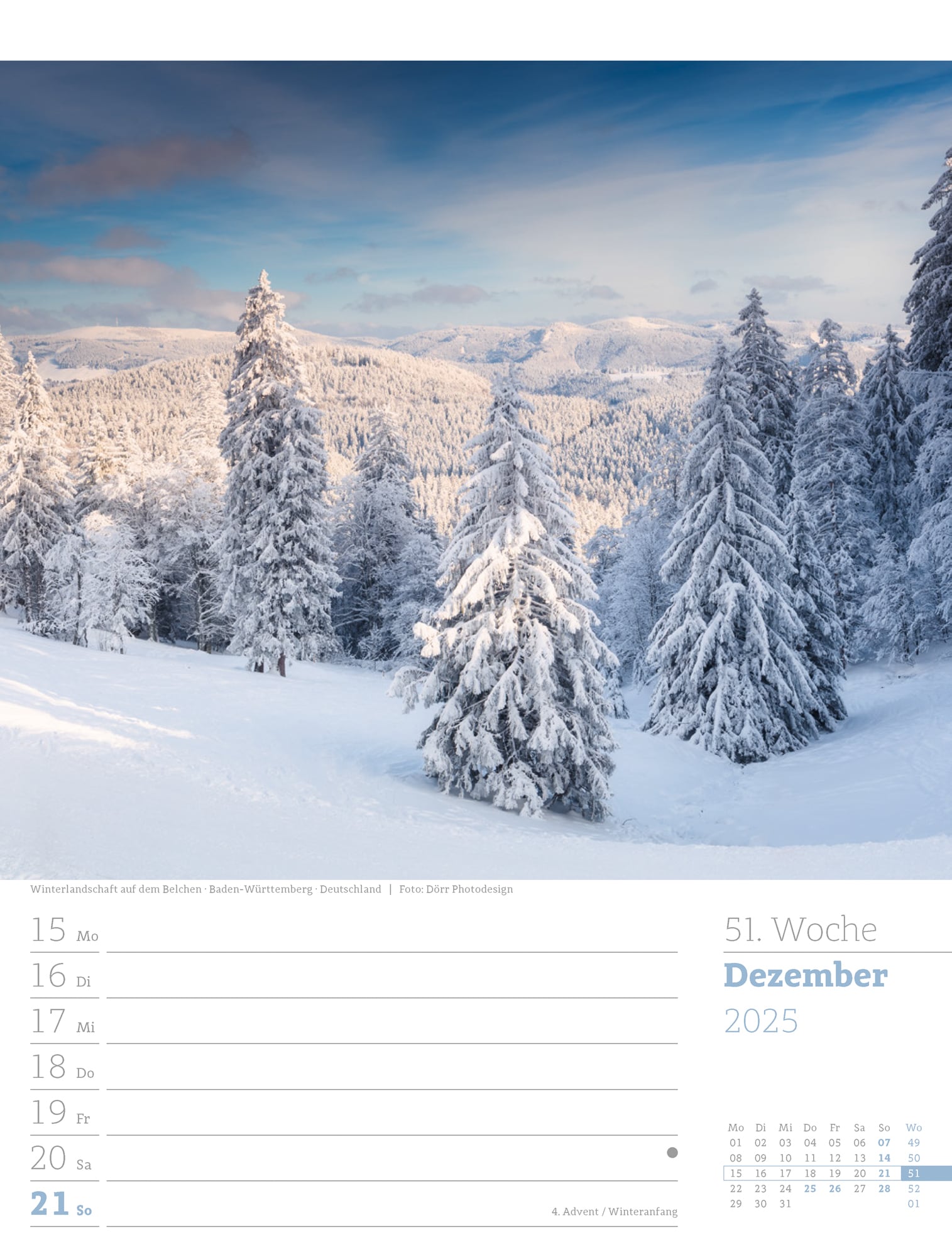 Ackermann Calendar Our Forest 2025 - Weekly Planner - Inside View 54