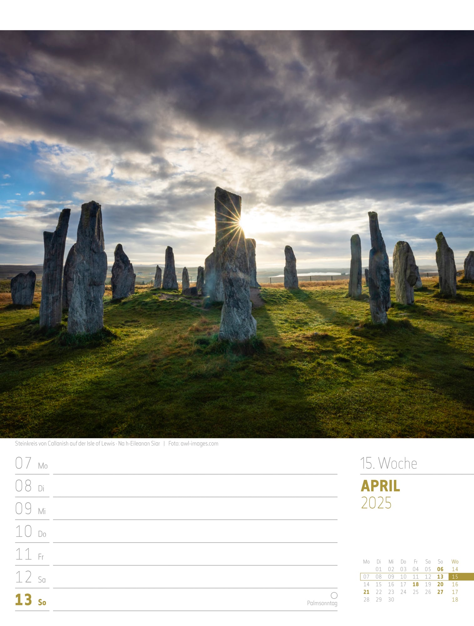 Ackermann Calendar Scotland 2025 - Weekly Planner - Inside View 18