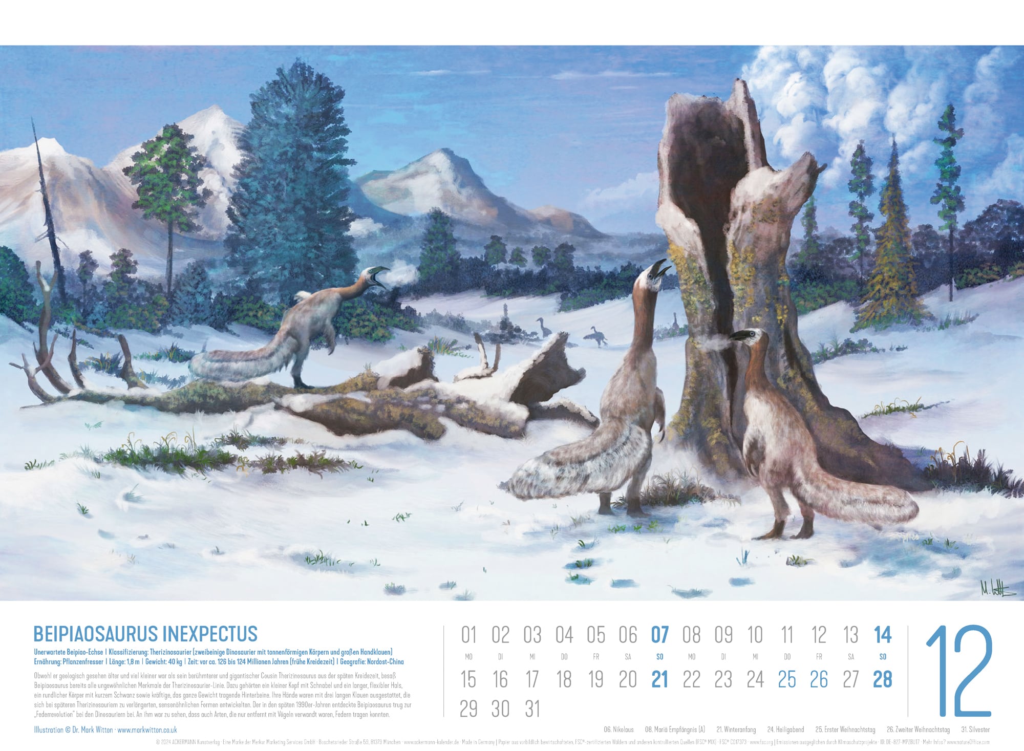 Ackermann Calendar Dinosaurs 2025 - Inside View 12