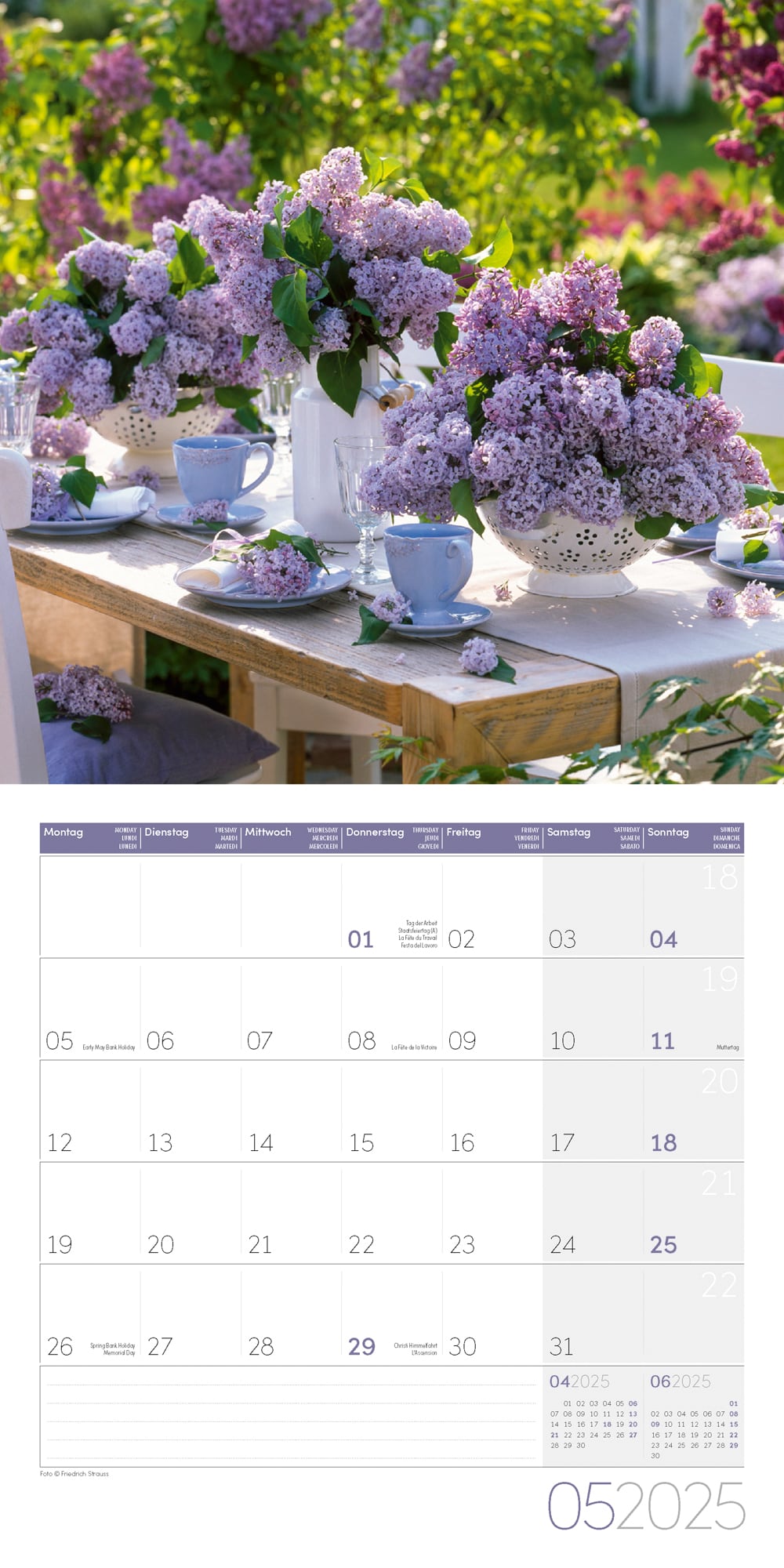 Art12 Collection Kalender In meinem Garten 2025 - 30x30 - Innenansicht 05