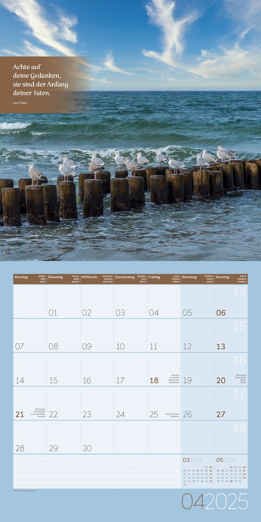 Art12 Collection Kalender Momente für Dich 2025 - 30x30 - Innenansicht 04