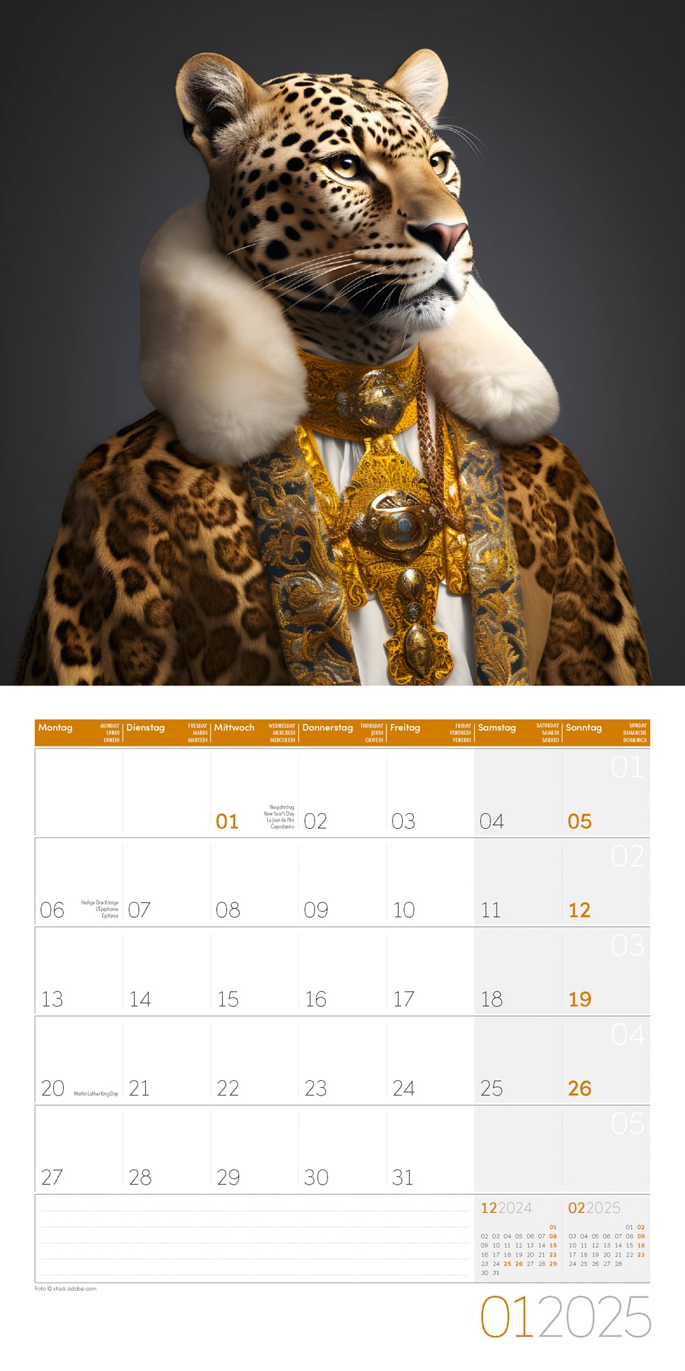 Art12 Collection Kalender Animal Kingdom 2025 - 30x30 - Innenansicht 01