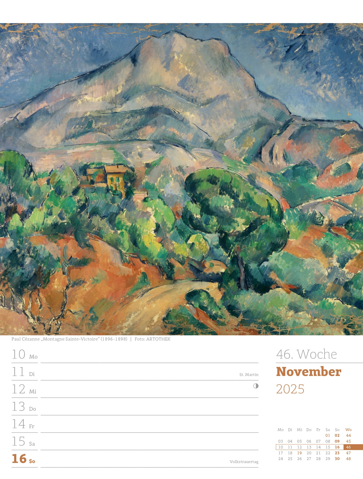 Ackermann Calendar World of Art 2025 - Weekly Planner - Inside View 49